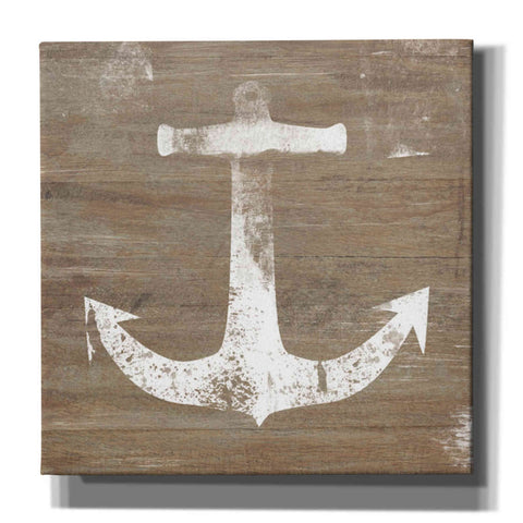 Image of 'White Anchor on Natural' by Linda Woods, Canvas Wall Art