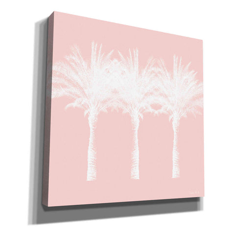 Image of 'White And Pink Palm Trees' by Linda Woods, Canvas Wall Art