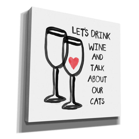 Image of 'Wine And Cats' by Linda Woods, Canvas Wall Art