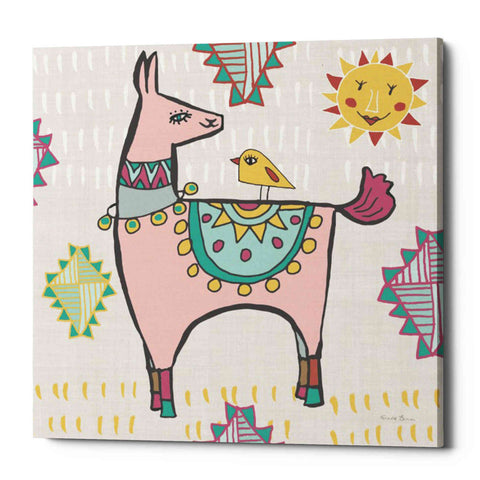 Image of 'Playful Llamas III' by Farida Zaman, Canvas Wall Art