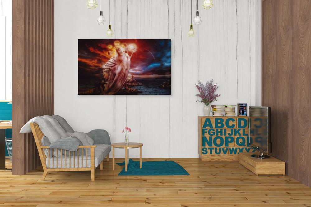 'St. Mary of Coins' by Mario Sanchez Nevado, Canvas Wall Art,26x40