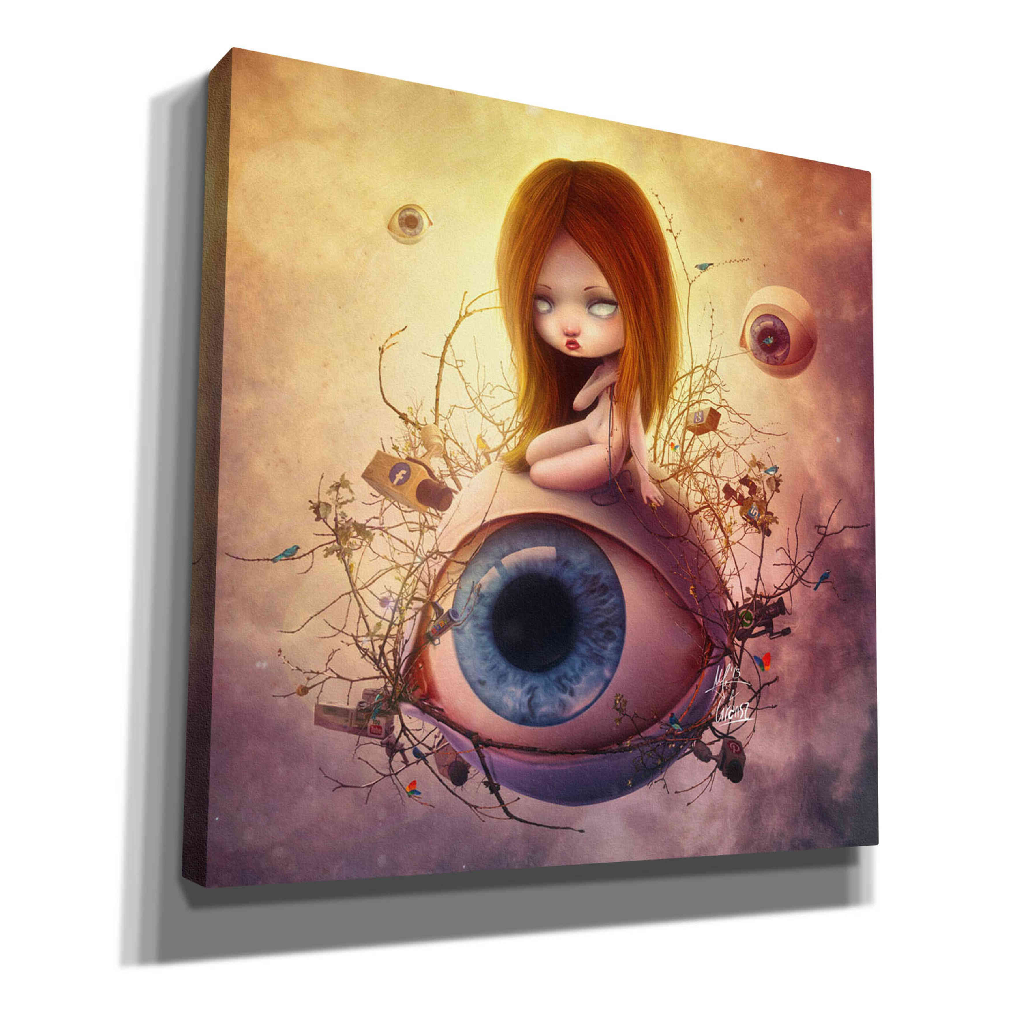 'Big Brother Sin' by Mario Sanchez Nevado, Canvas Wall Art,Size 1 Square