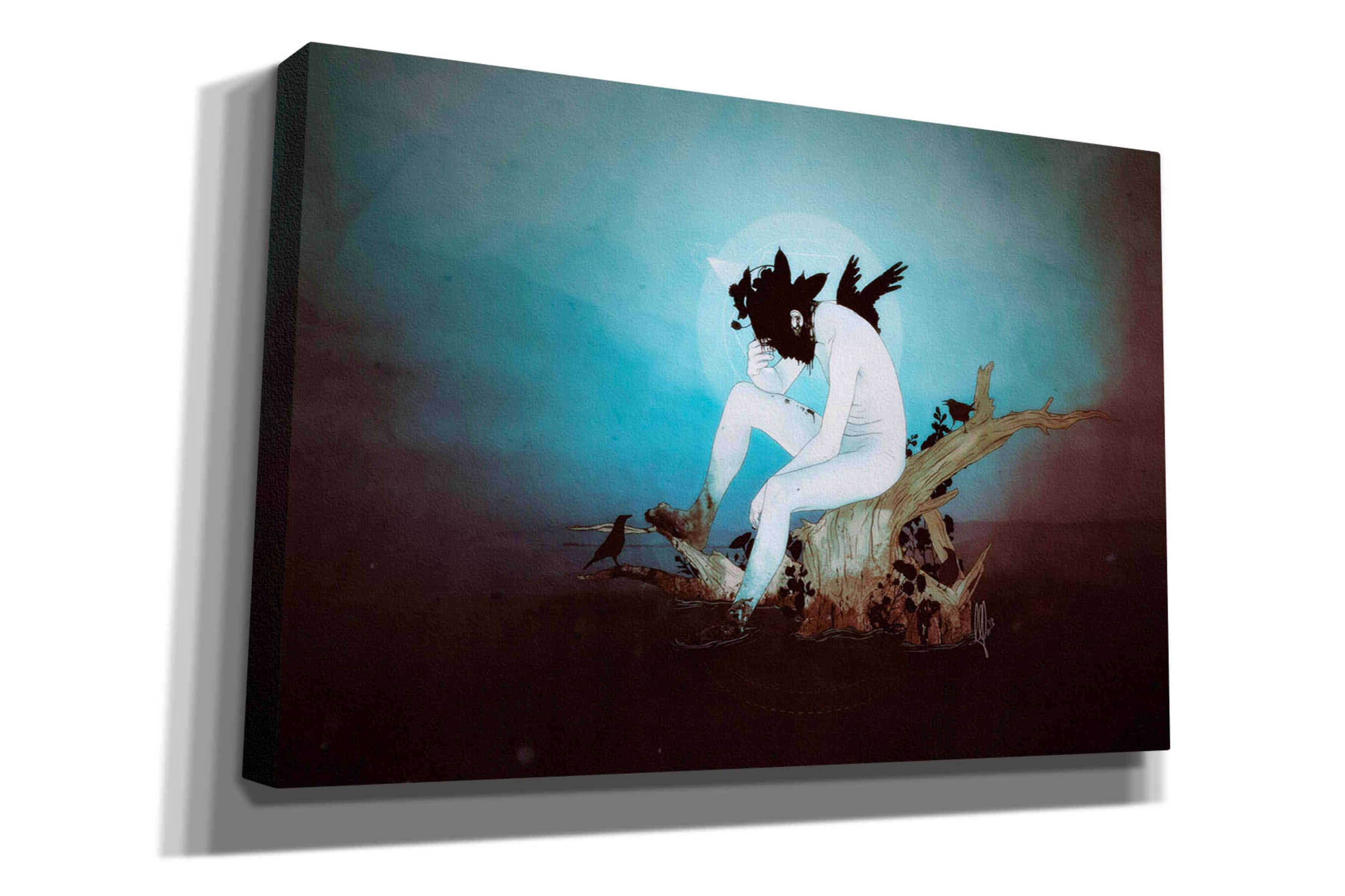 'Black Lake' by Mario Sanchez Nevado, Canvas Wall Art,Size A Landscape
