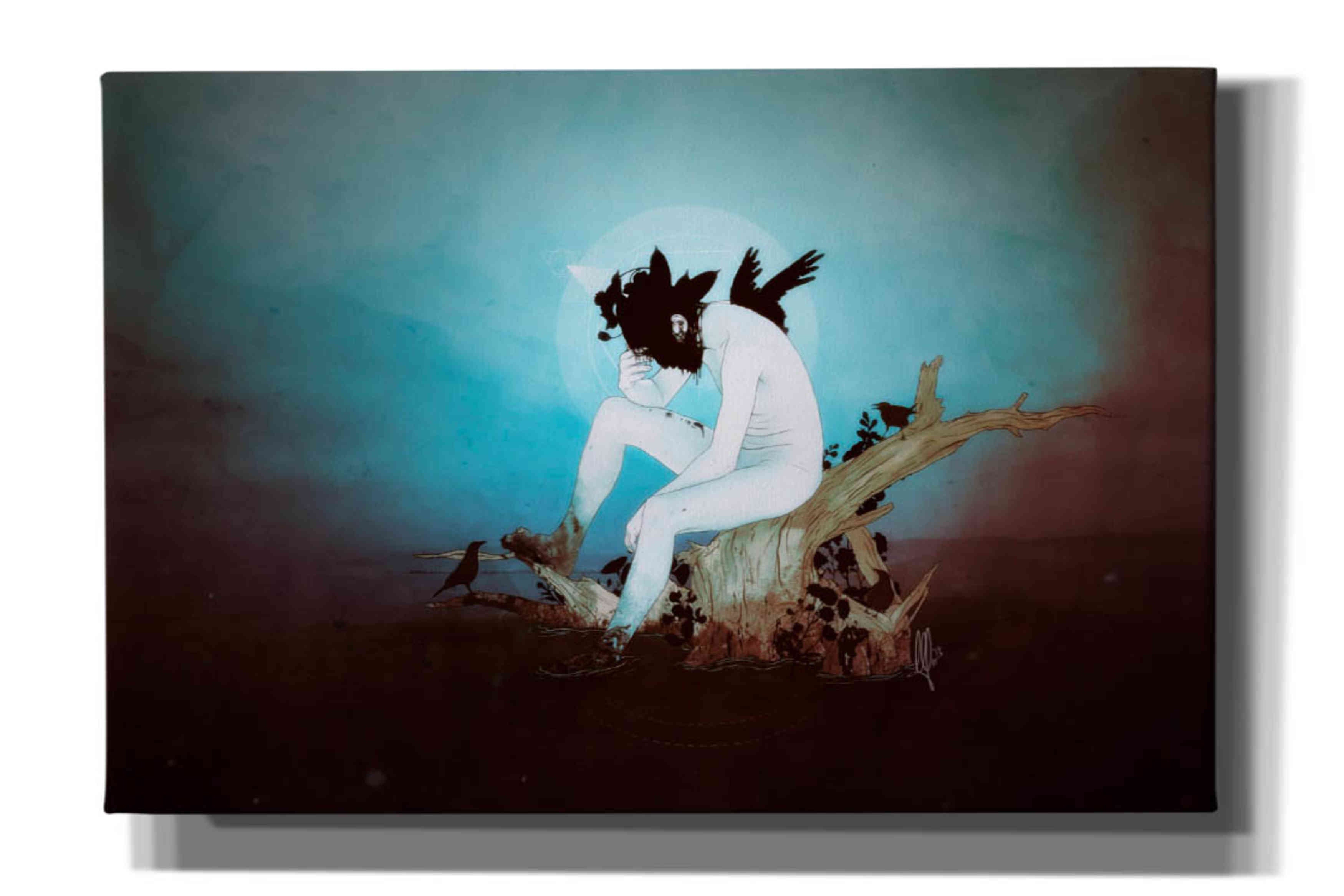 'Black Lake' by Mario Sanchez Nevado, Canvas Wall Art,Size A Landscape