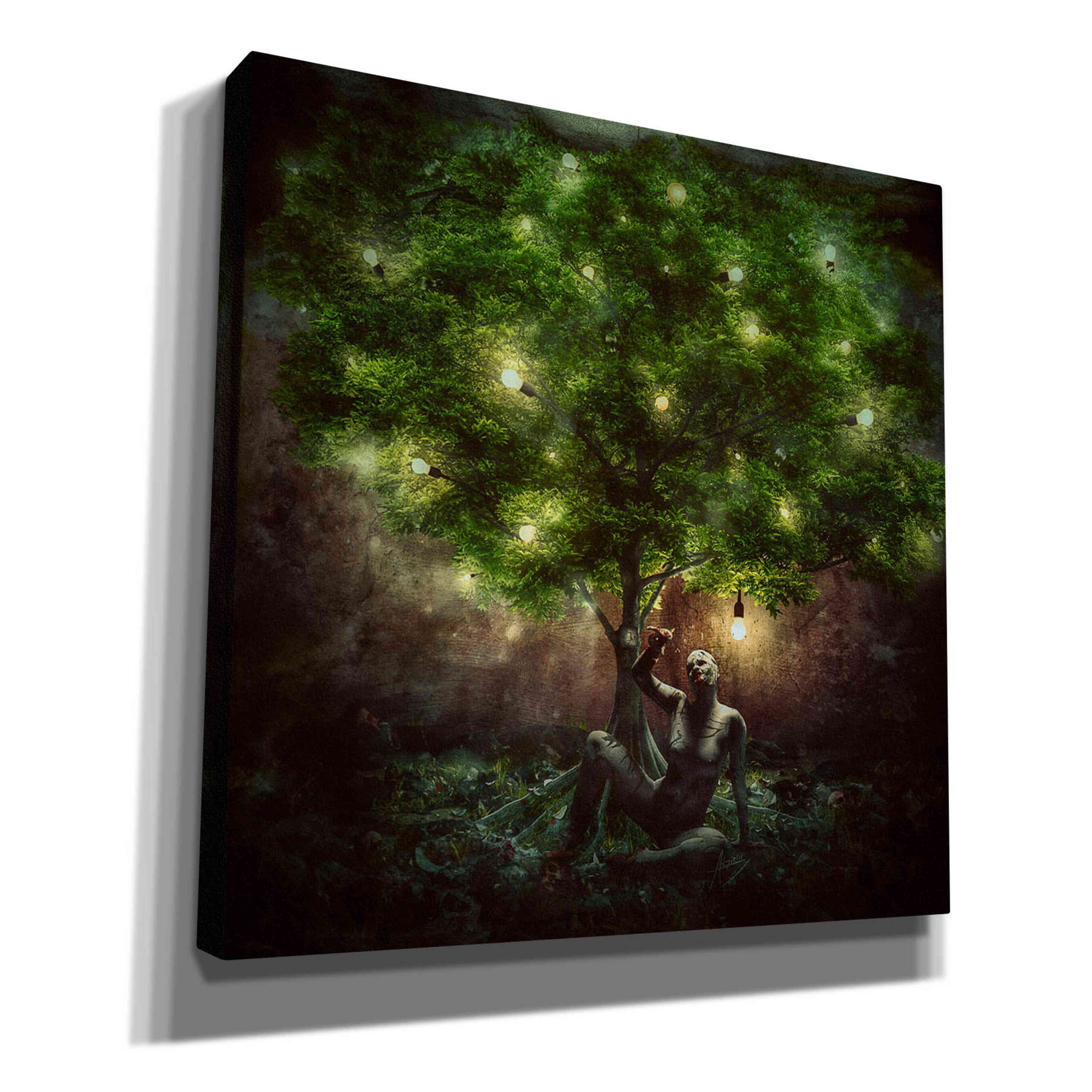 'Dear Darkness' by Mario Sanchez Nevado, Canvas Wall Art,Size 1 Square