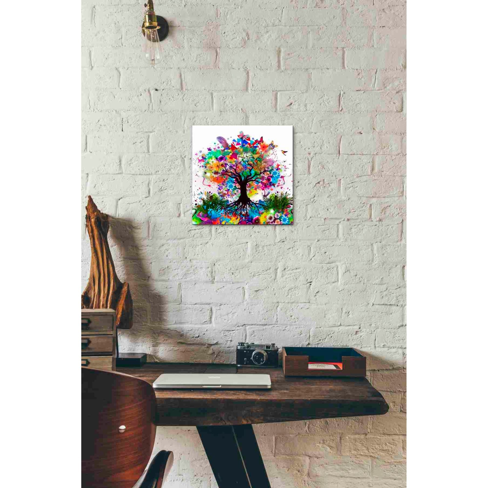 'Kaleidoscope Tree White' Canvas Wall Art,12x12