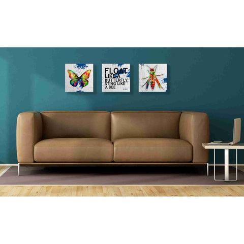 Image of 'Float Like a Butterfly, Sting Like a Bee Set' Canvas Wall Art,36x12
