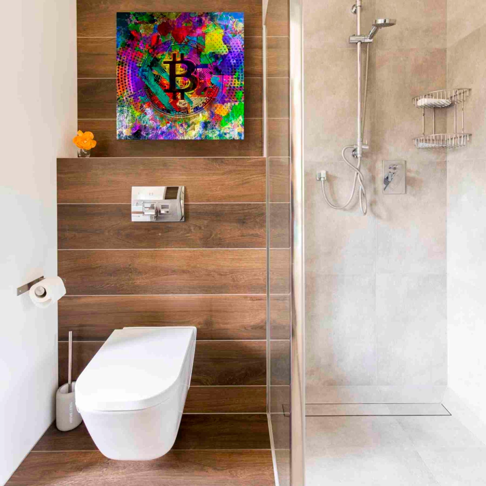 'Bitcoin Color' Canvas Wall Art,18x18