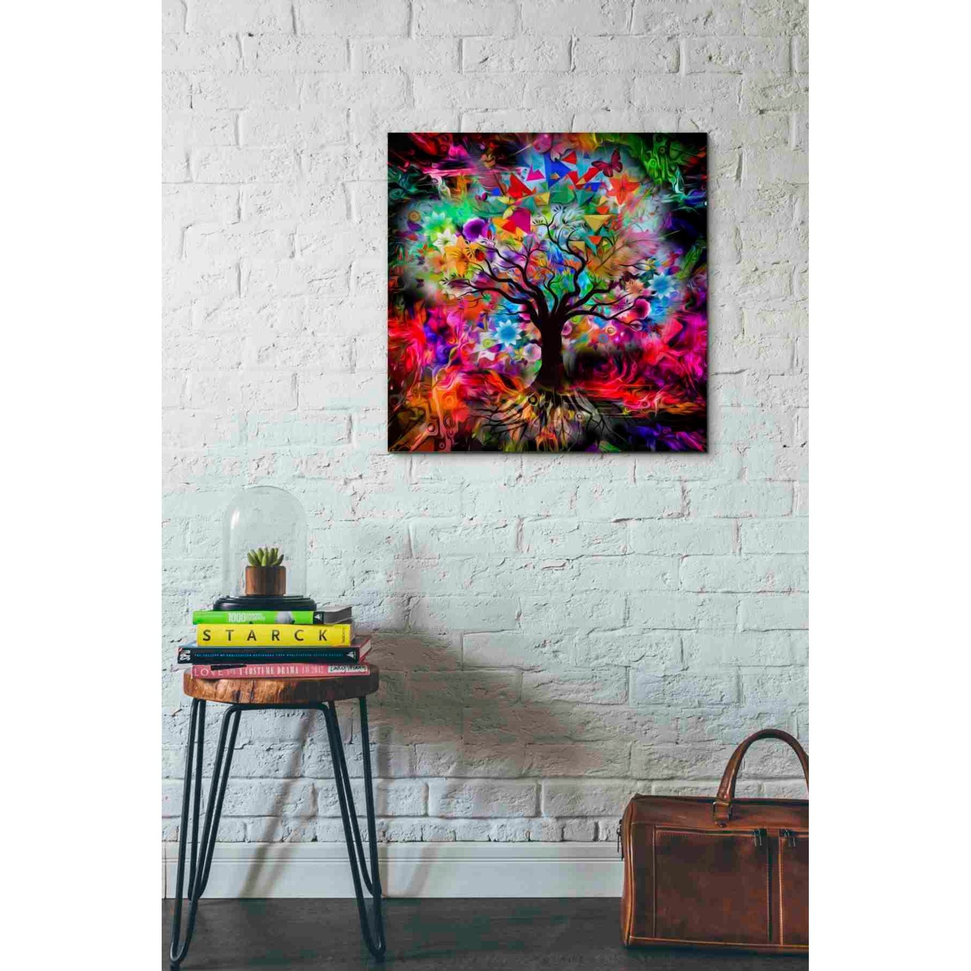 'Kaleidoscope Tree Black' Canvas Wall Art,26x26