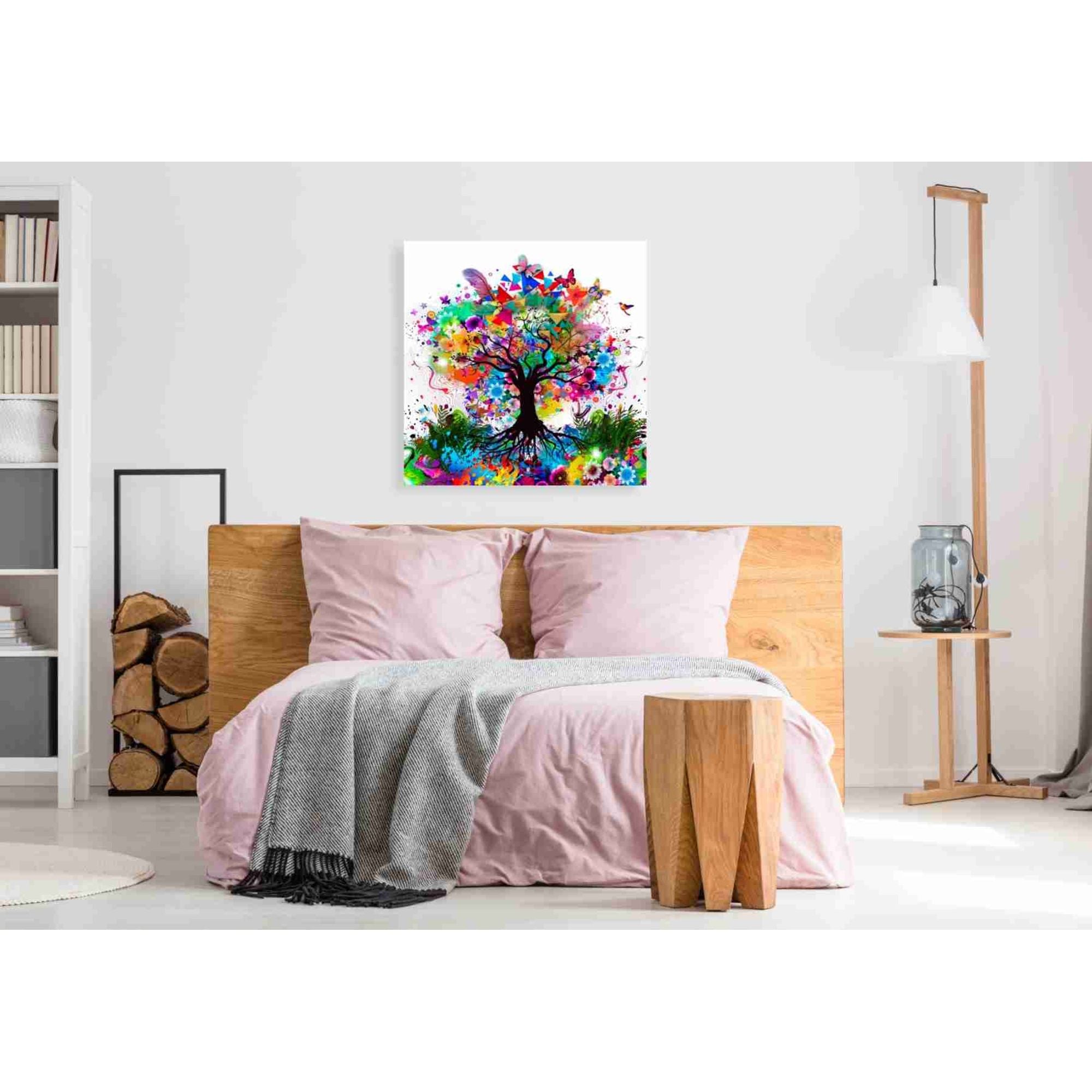 'Kaleidoscope Tree White' Canvas Wall Art,37x37