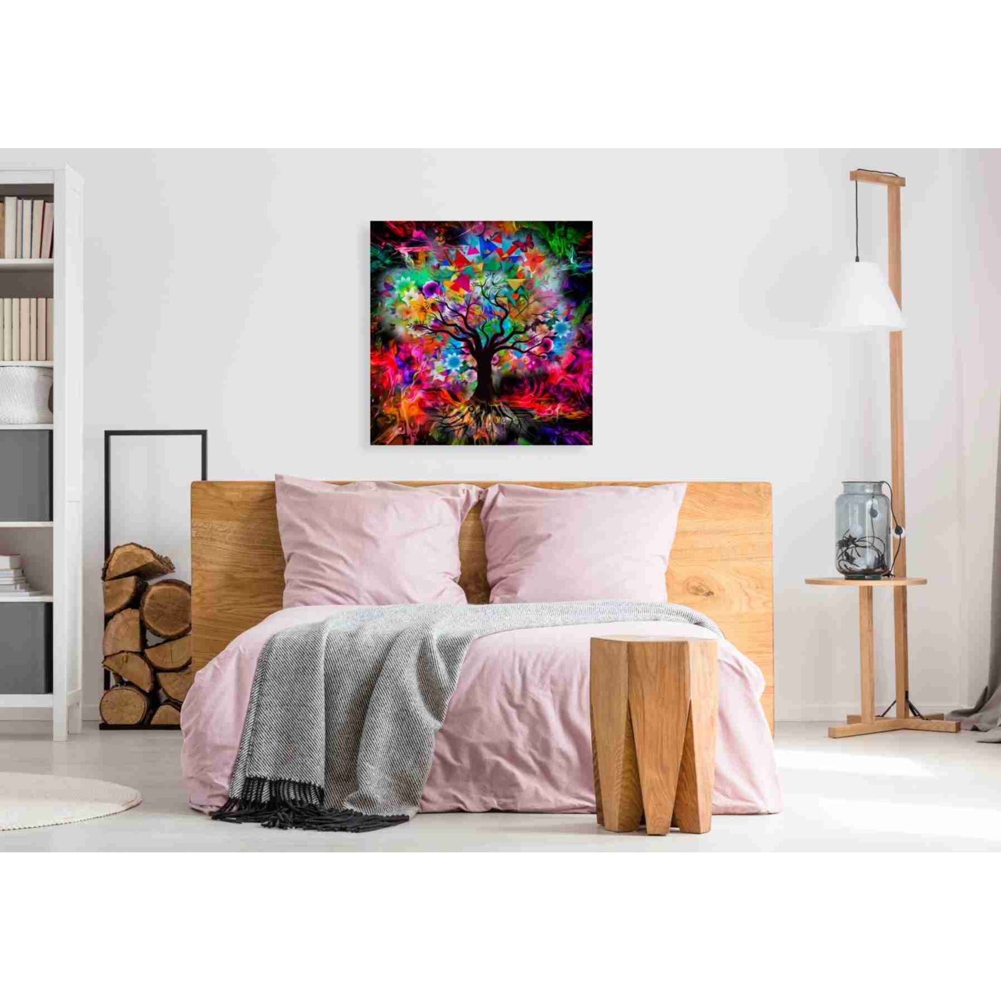 'Kaleidoscope Tree Black' Canvas Wall Art,37x37
