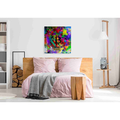 Image of 'Bitcoin Color' Canvas Wall Art,37x37