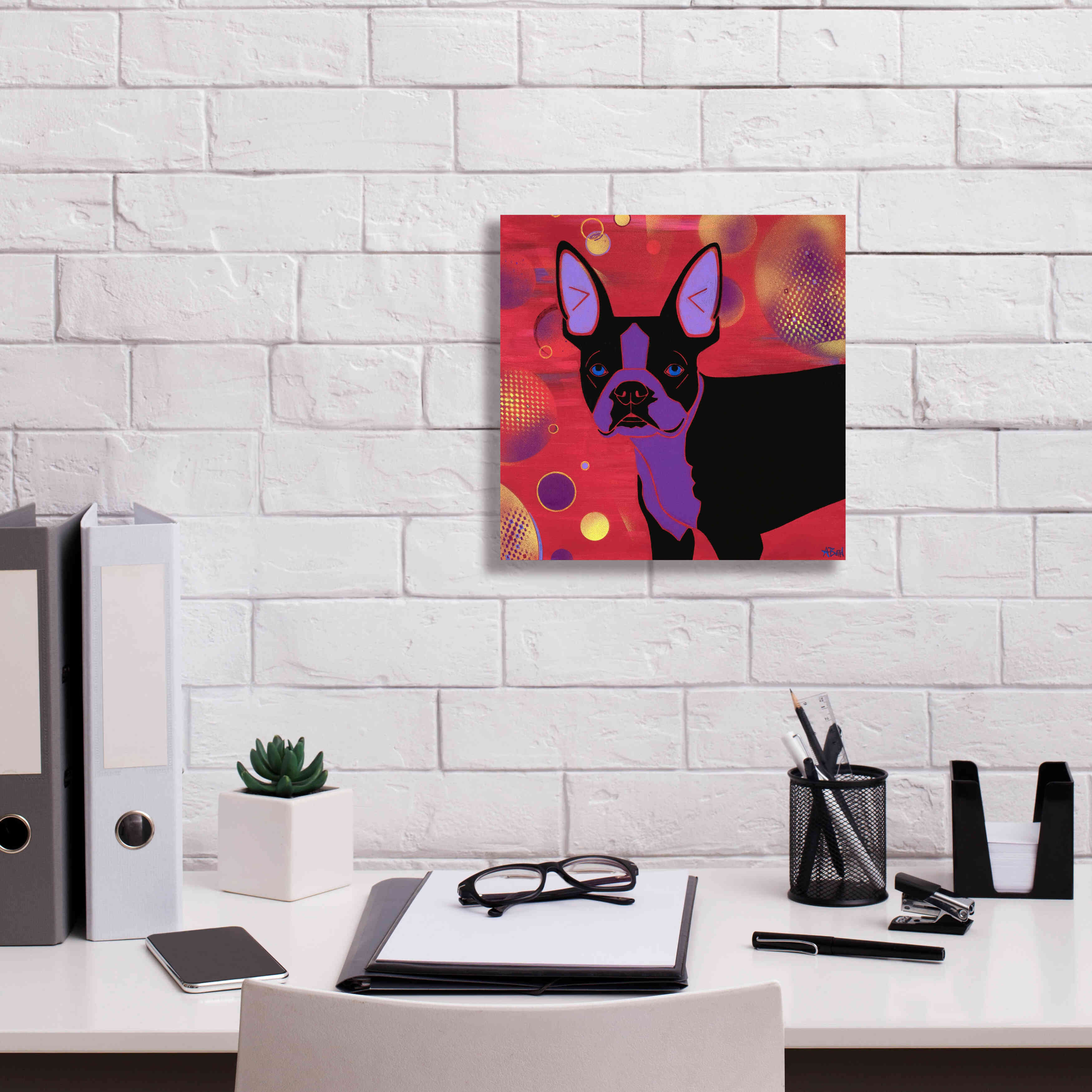 'Bubbly Boston' by Angela Bond Giclee Canvas Wall Art,12x12