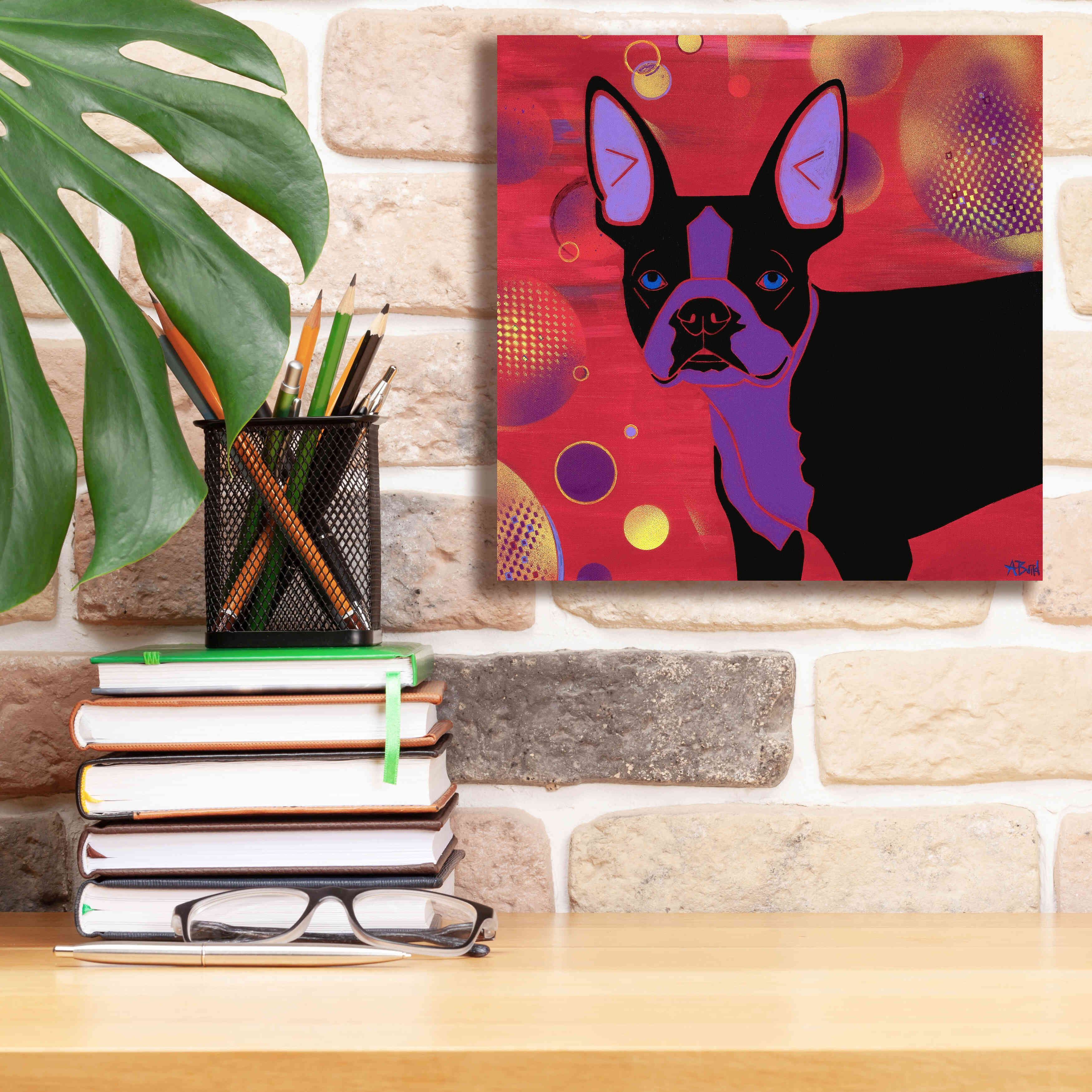 'Bubbly Boston' by Angela Bond Giclee Canvas Wall Art,12x12