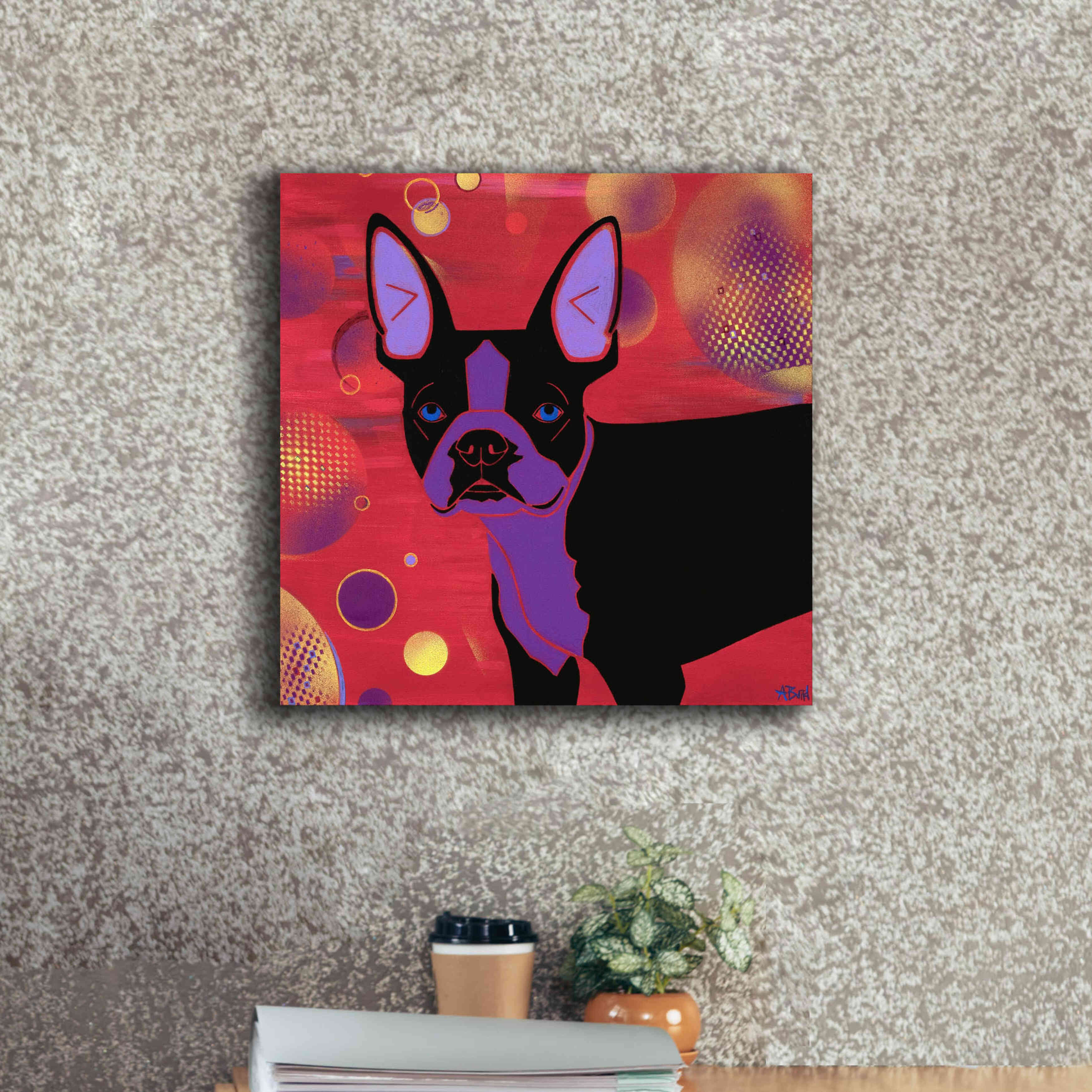 'Bubbly Boston' by Angela Bond Giclee Canvas Wall Art,18x18