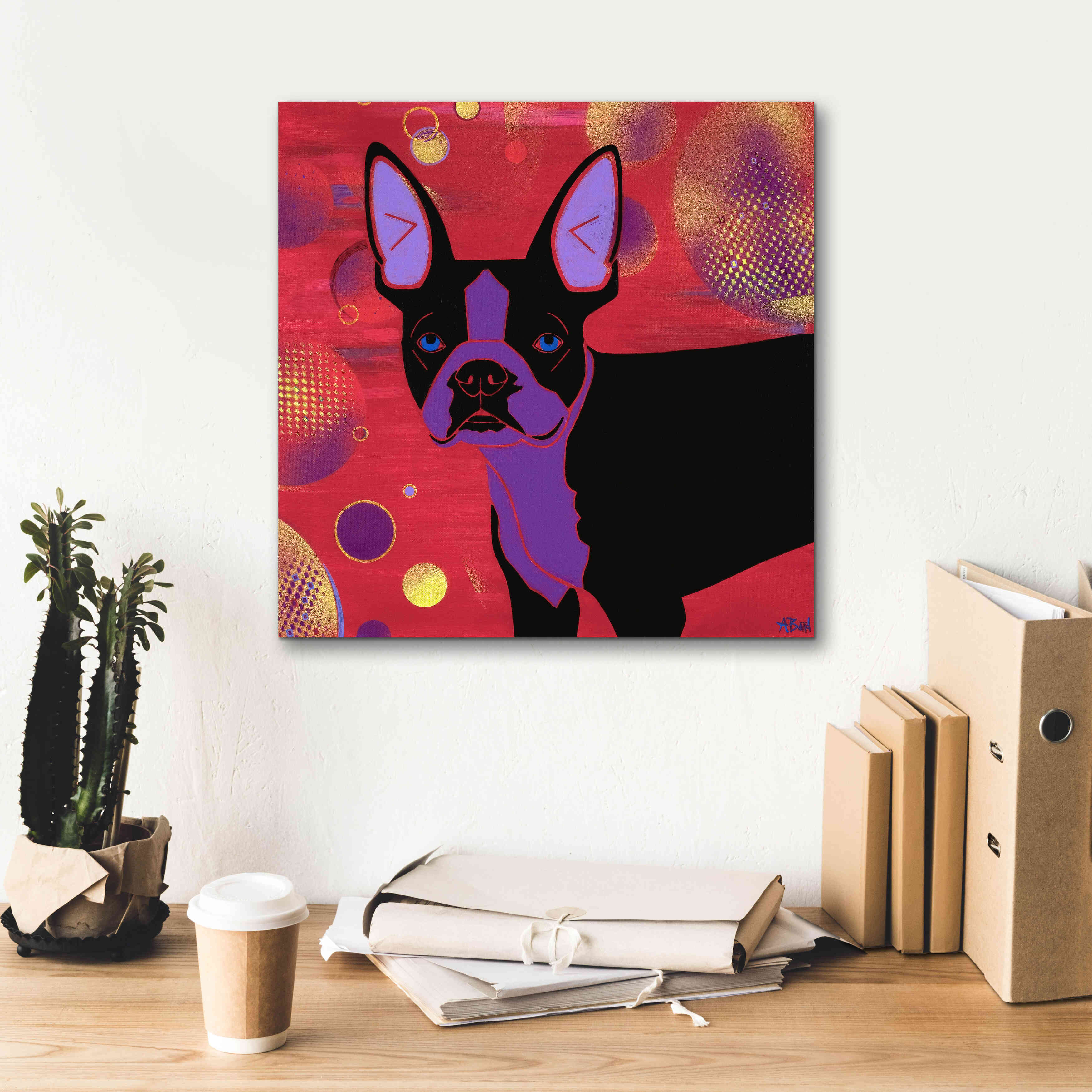 'Bubbly Boston' by Angela Bond Giclee Canvas Wall Art,18x18