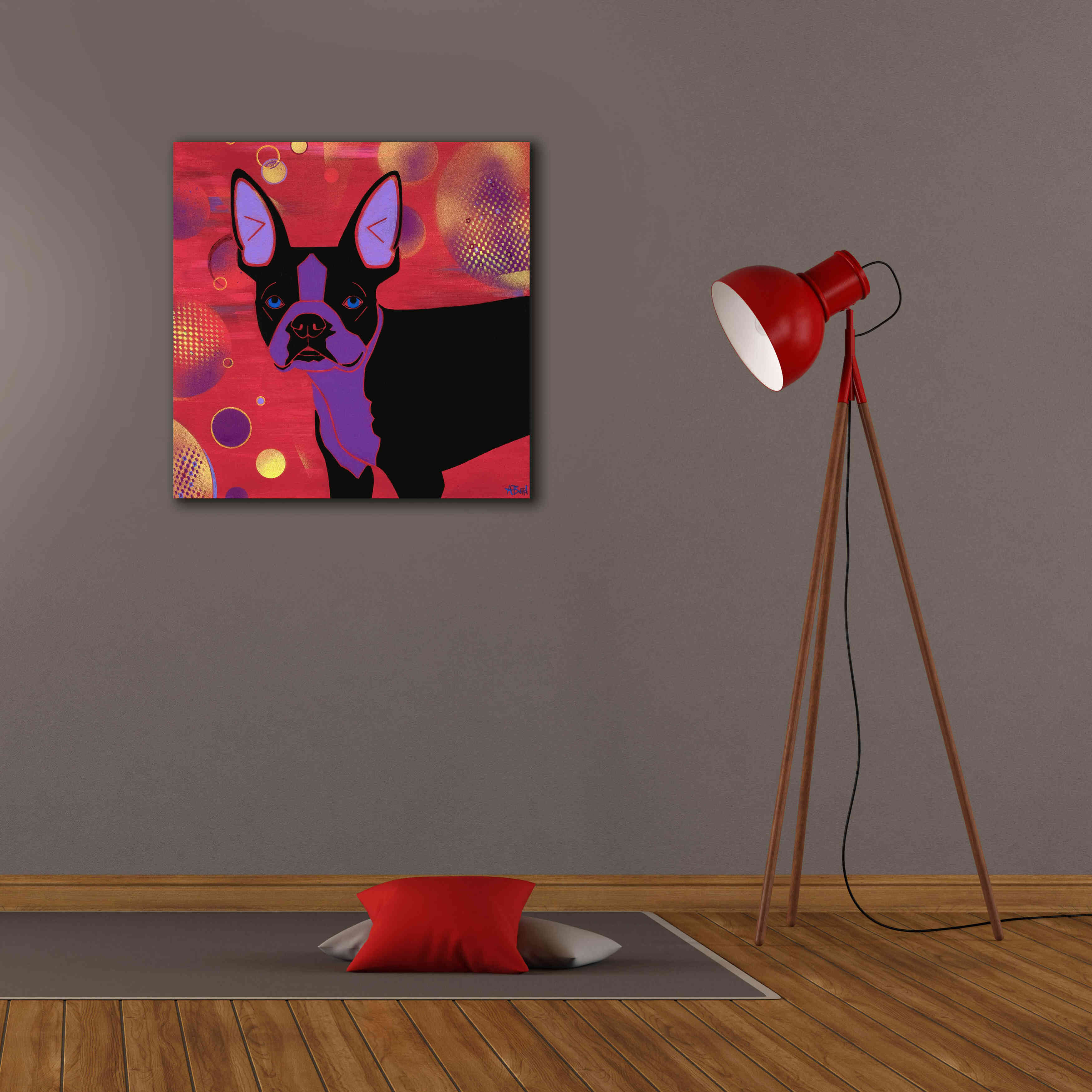 'Bubbly Boston' by Angela Bond Giclee Canvas Wall Art,26x26