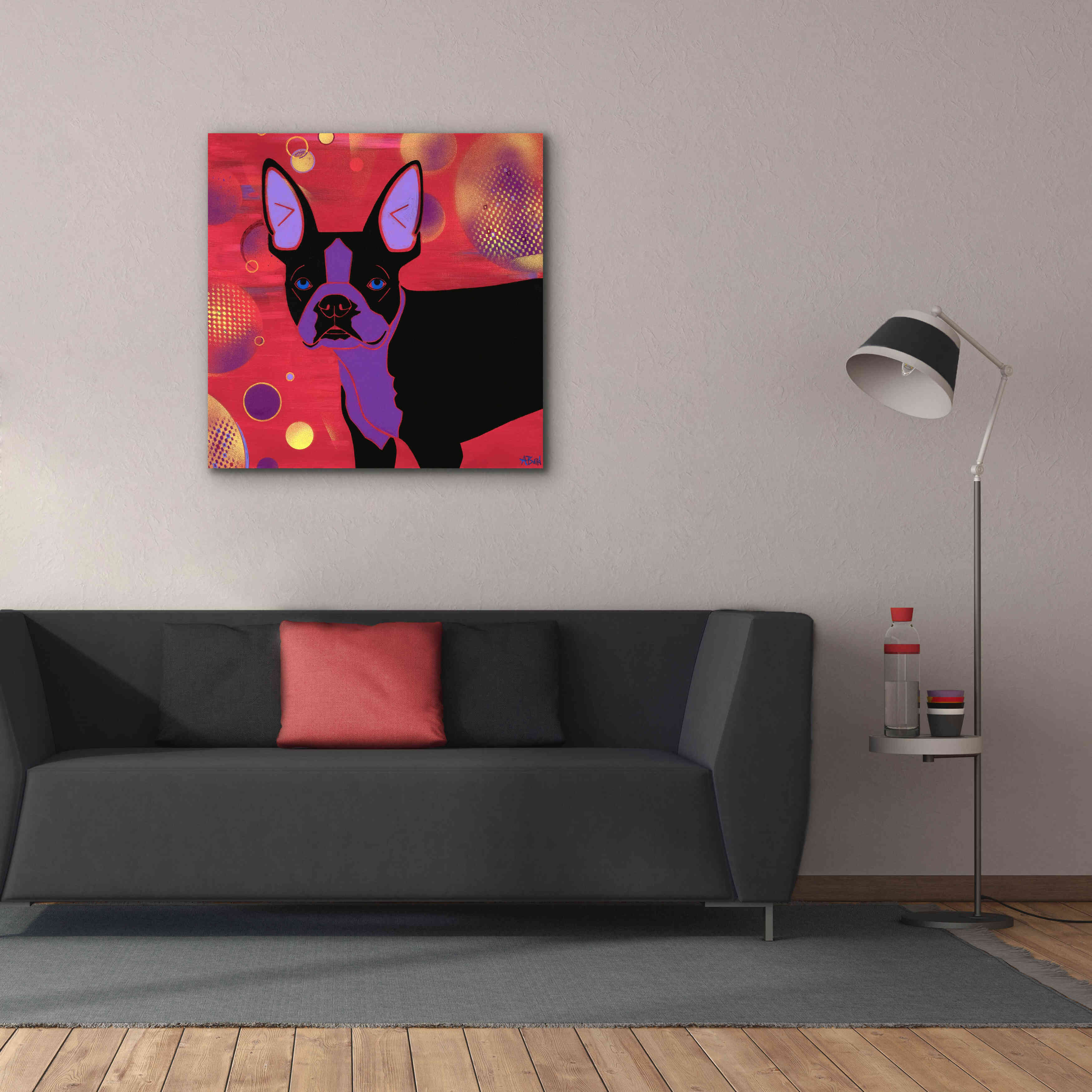 'Bubbly Boston' by Angela Bond Giclee Canvas Wall Art,37x37