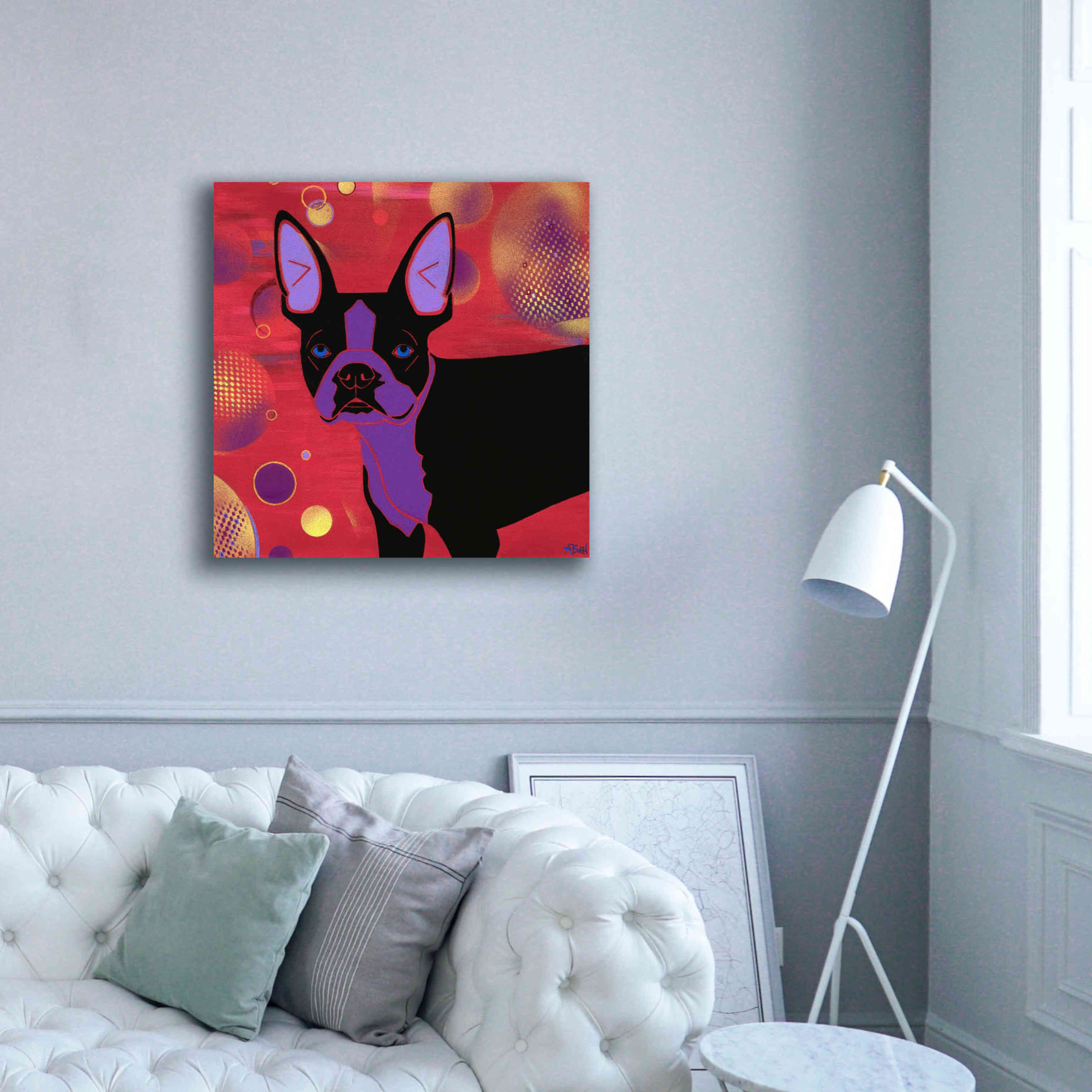 'Bubbly Boston' by Angela Bond Giclee Canvas Wall Art,37x37