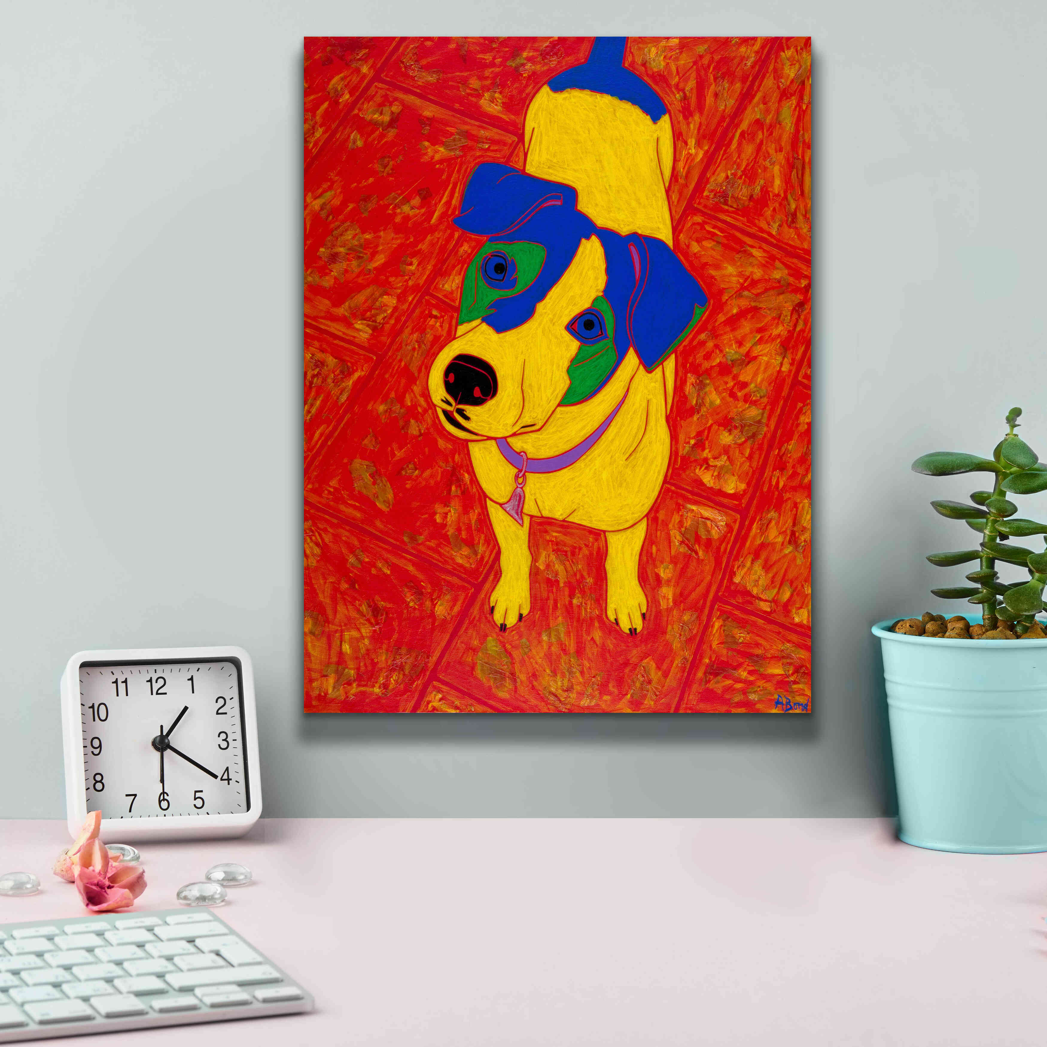 'Feisty Jack Russell' by Angela Bond Giclee Canvas Wall Art,12x16