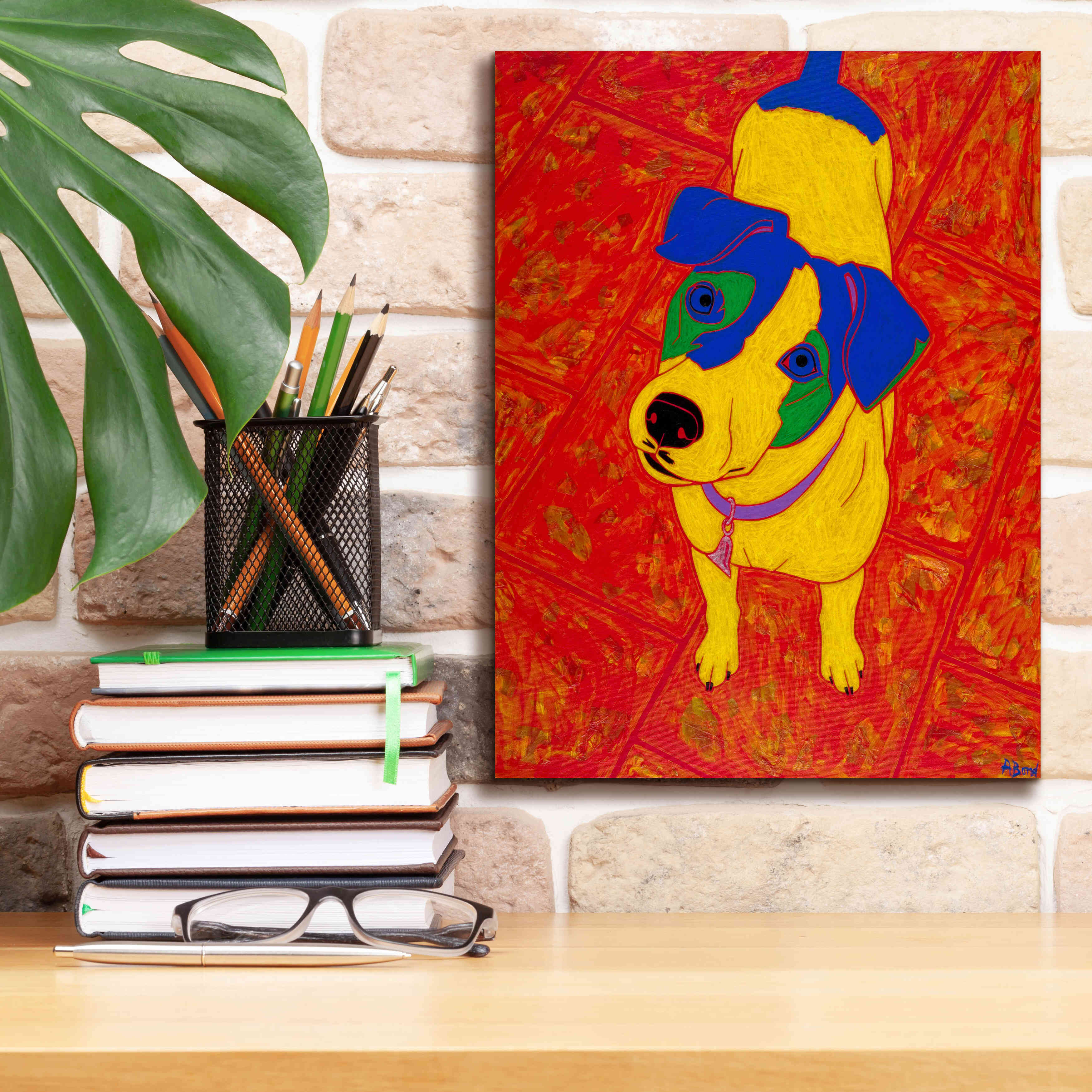 'Feisty Jack Russell' by Angela Bond Giclee Canvas Wall Art,12x16