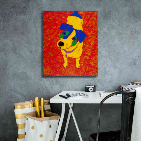 Image of 'Feisty Jack Russell' by Angela Bond Giclee Canvas Wall Art,20x24