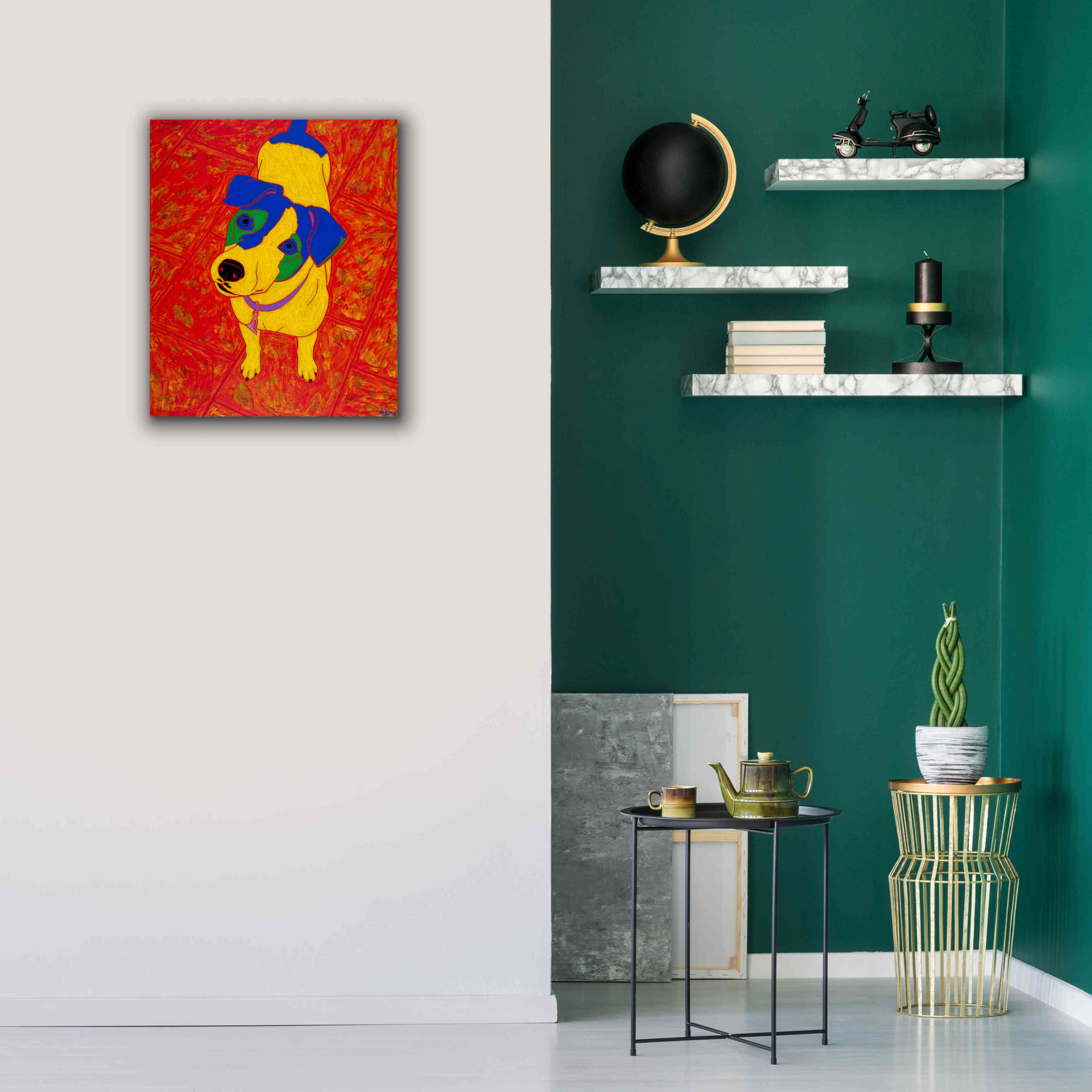 'Feisty Jack Russell' by Angela Bond Giclee Canvas Wall Art,20x24