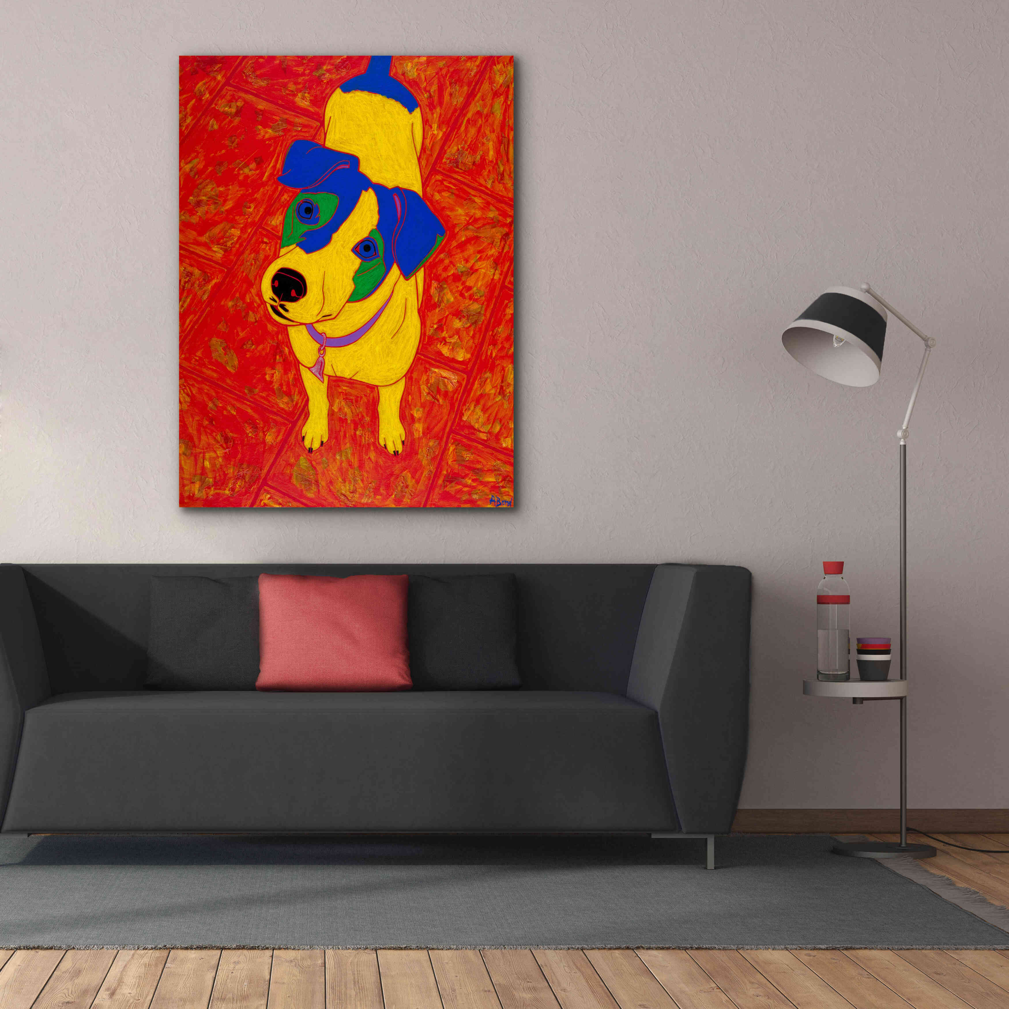 'Feisty Jack Russell' by Angela Bond Giclee Canvas Wall Art,40x54