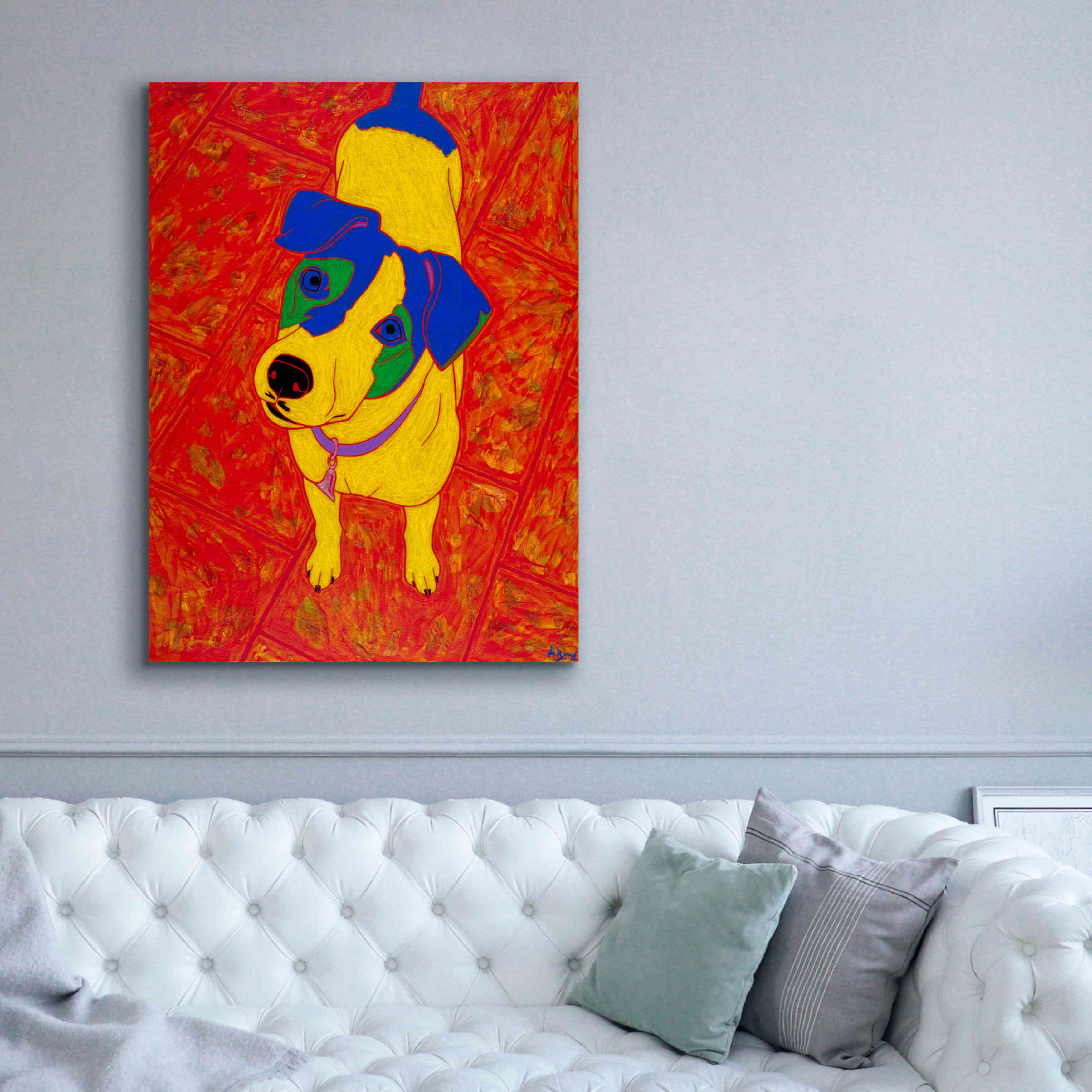 'Feisty Jack Russell' by Angela Bond Giclee Canvas Wall Art,40x54