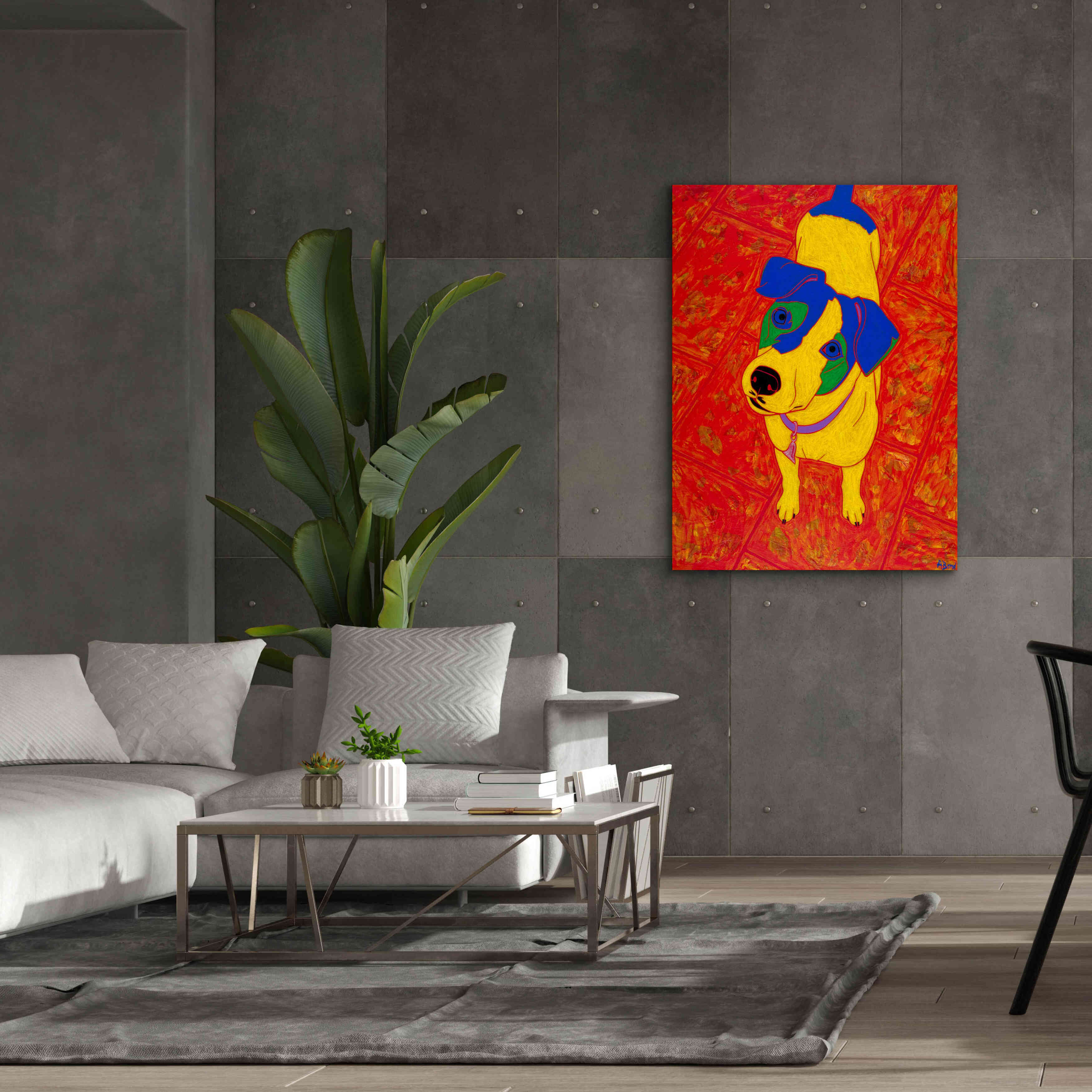 'Feisty Jack Russell' by Angela Bond Giclee Canvas Wall Art,40x54