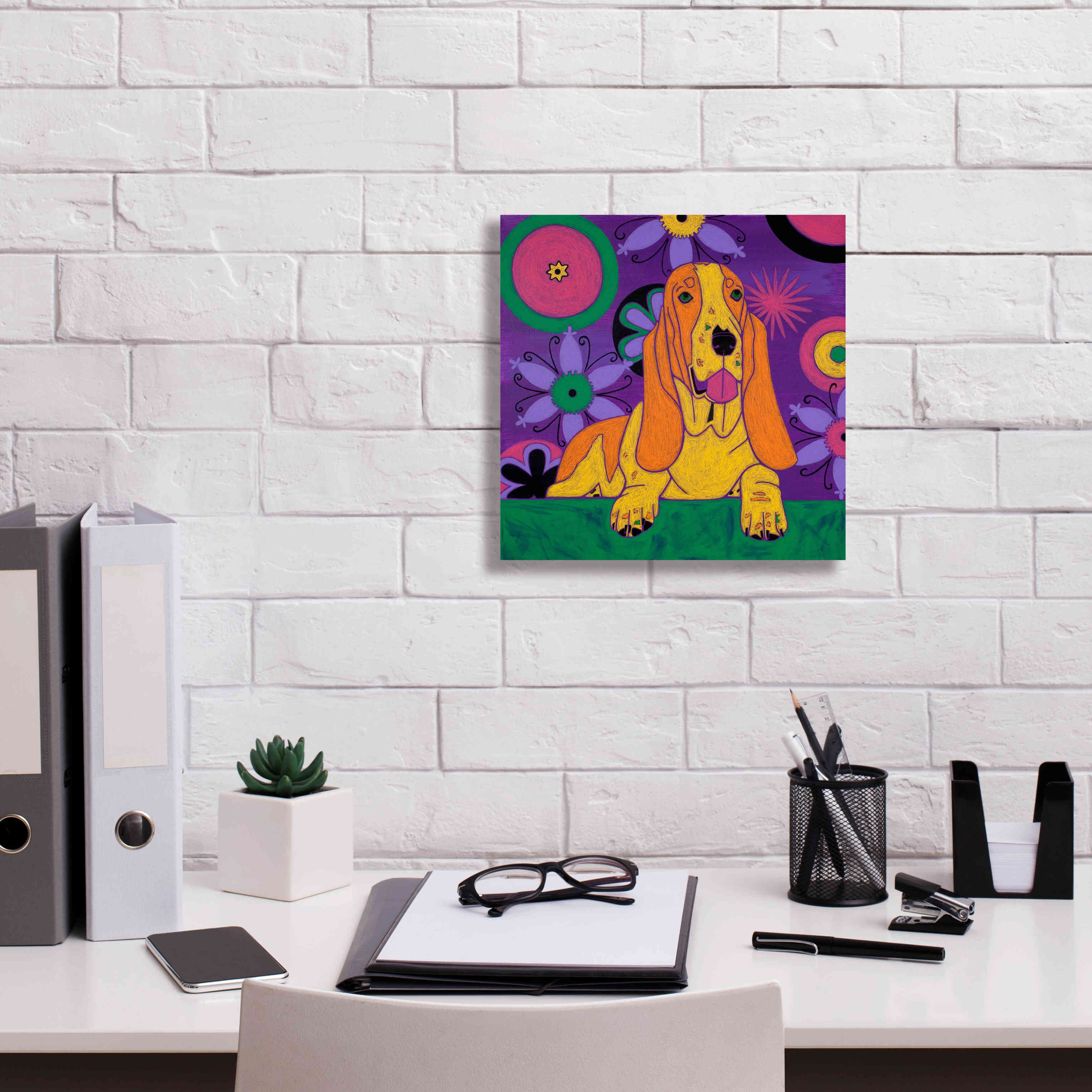 'Hush Puppeh' by Angela Bond Giclee Canvas Wall Art,12x12