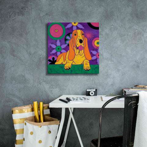 Image of 'Hush Puppeh' by Angela Bond Giclee Canvas Wall Art,18x18