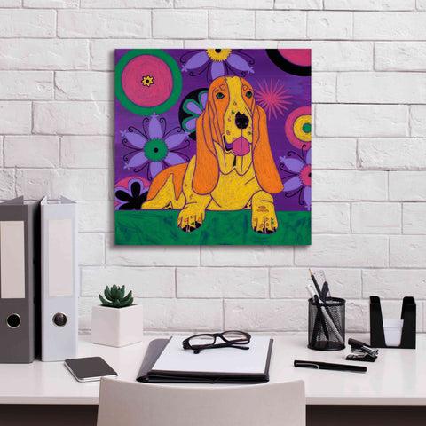 Image of 'Hush Puppeh' by Angela Bond Giclee Canvas Wall Art,18x18