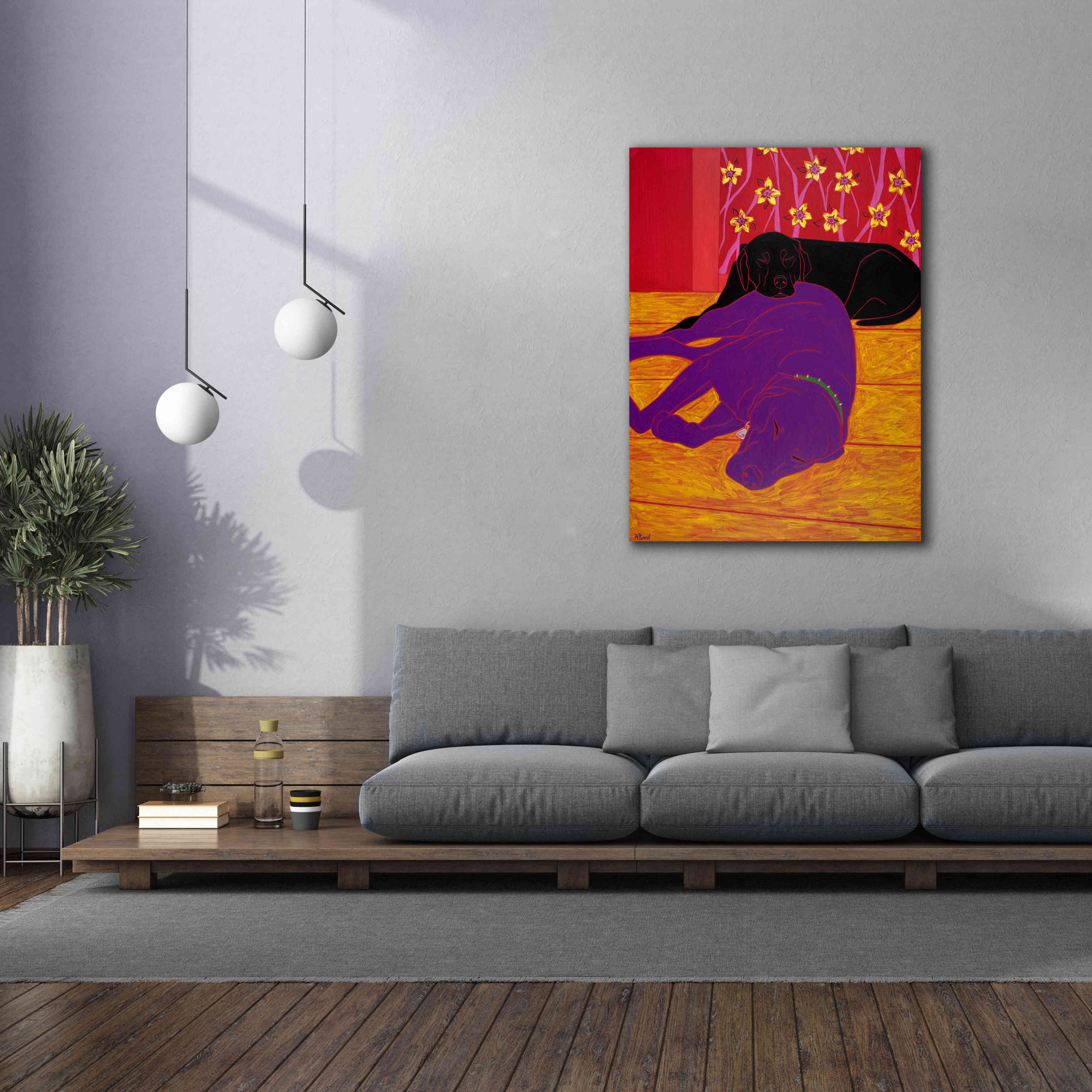 'Let Sleeping Dogs Lie' by Angela Bond Giclee Canvas Wall Art,40x54
