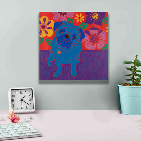 Image of 'Perspicacious Pug' by Angela Bond Giclee Canvas Wall Art,12x12