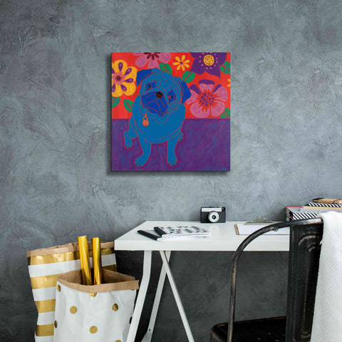 Image of 'Perspicacious Pug' by Angela Bond Giclee Canvas Wall Art,18x18