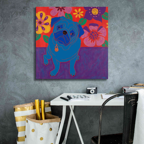 Image of 'Perspicacious Pug' by Angela Bond Giclee Canvas Wall Art,26x26