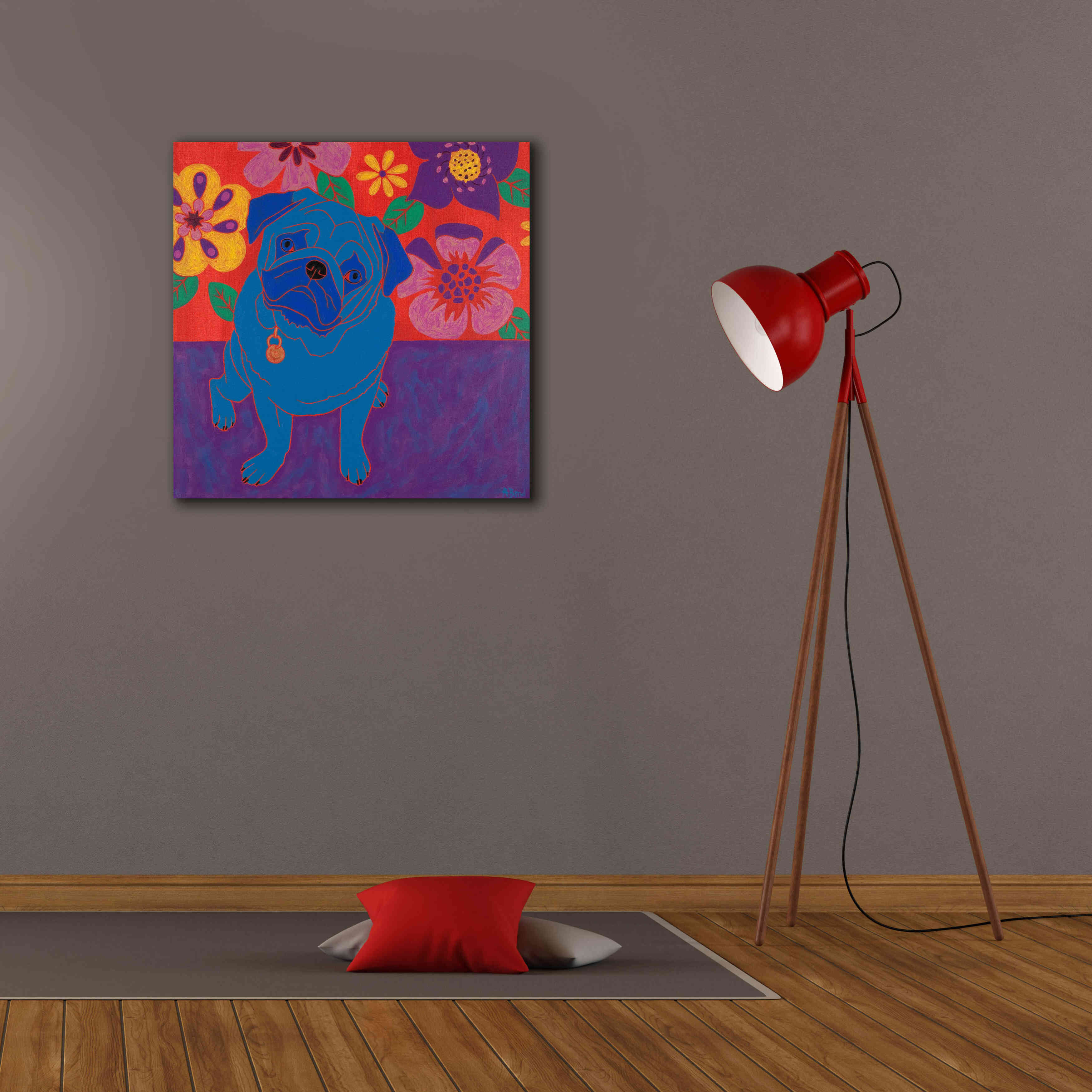 'Perspicacious Pug' by Angela Bond Giclee Canvas Wall Art,26x26