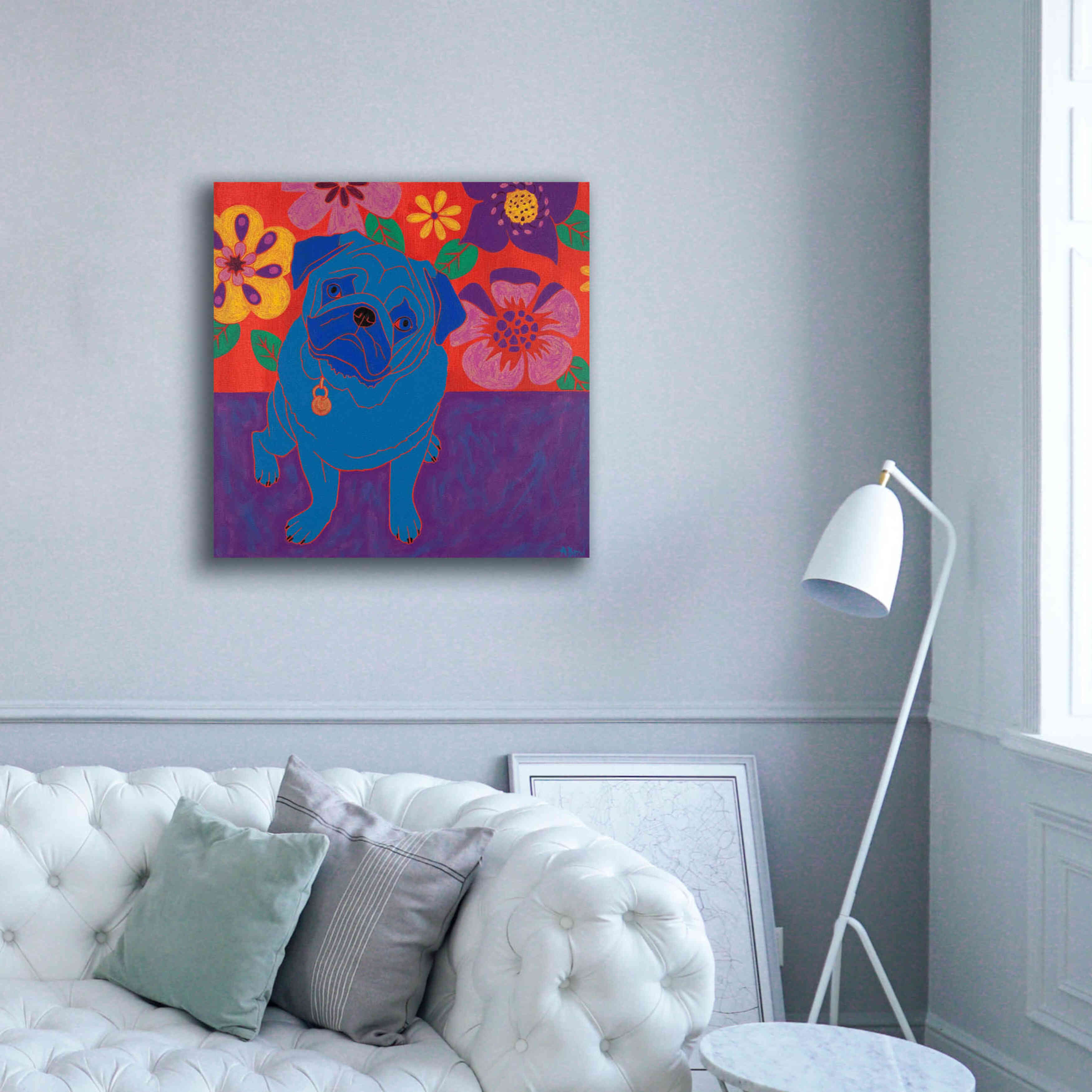 'Perspicacious Pug' by Angela Bond Giclee Canvas Wall Art,37x37