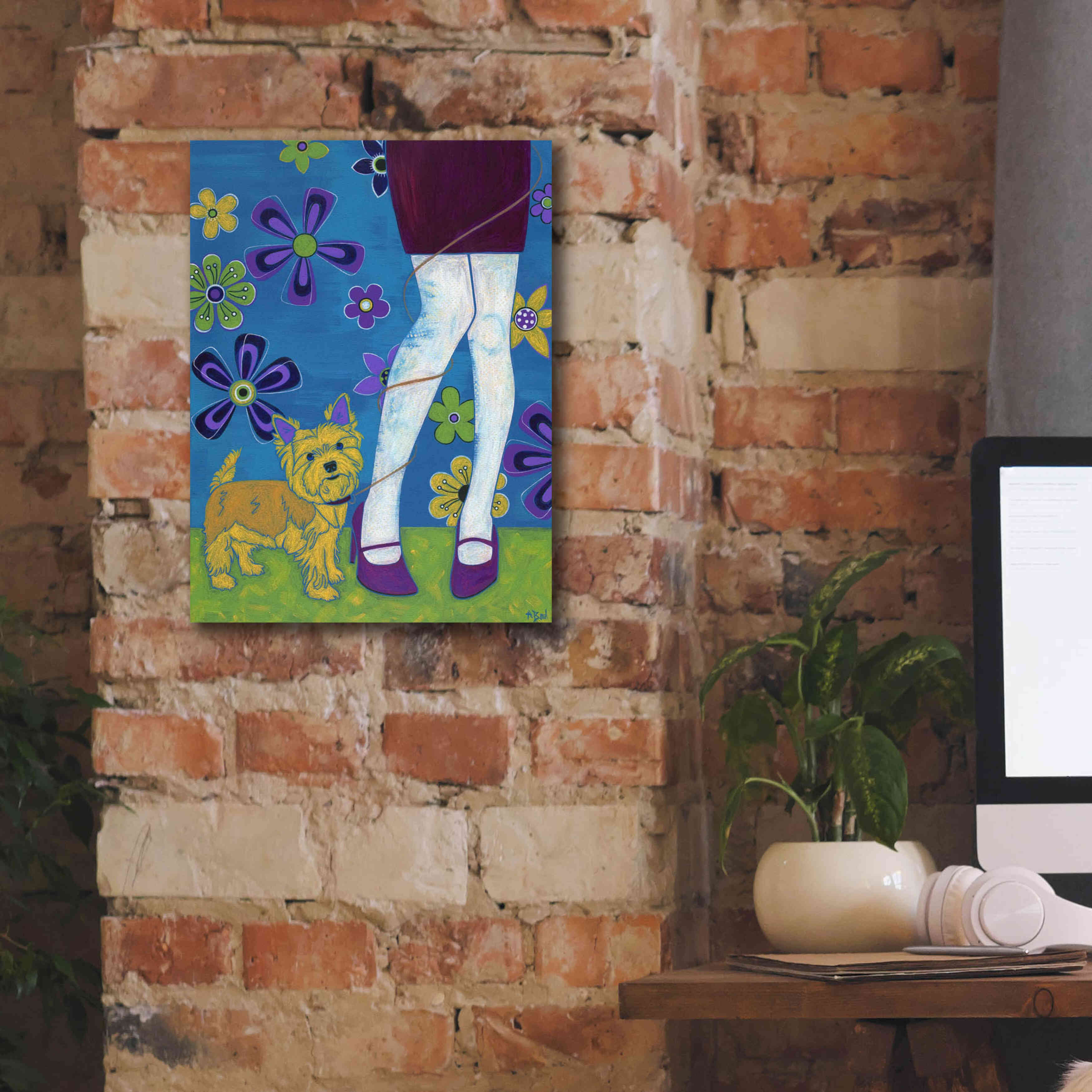 'The Yorkie Fandango' by Angela Bond Giclee Canvas Wall Art,12x16