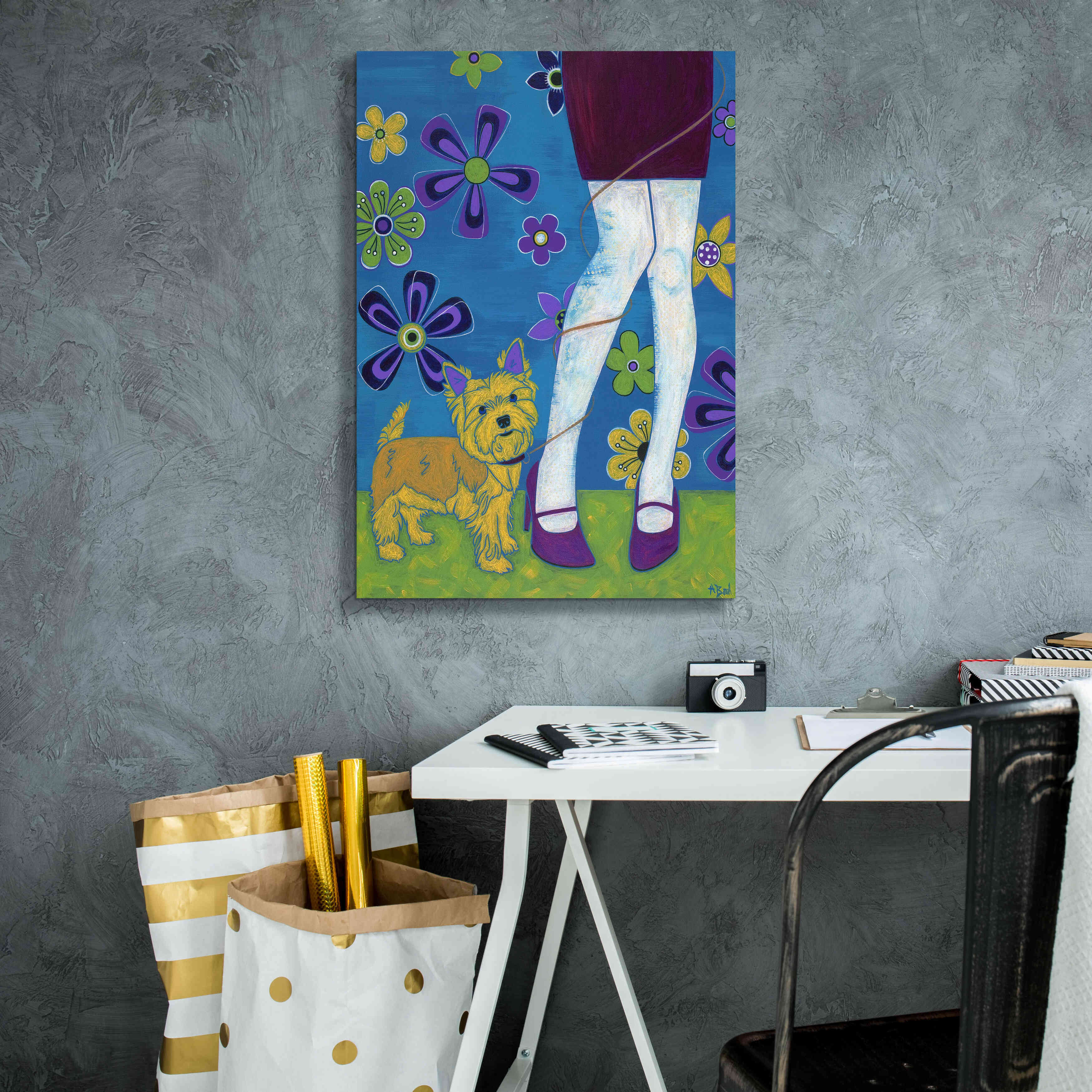 'The Yorkie Fandango' by Angela Bond Giclee Canvas Wall Art,18x26