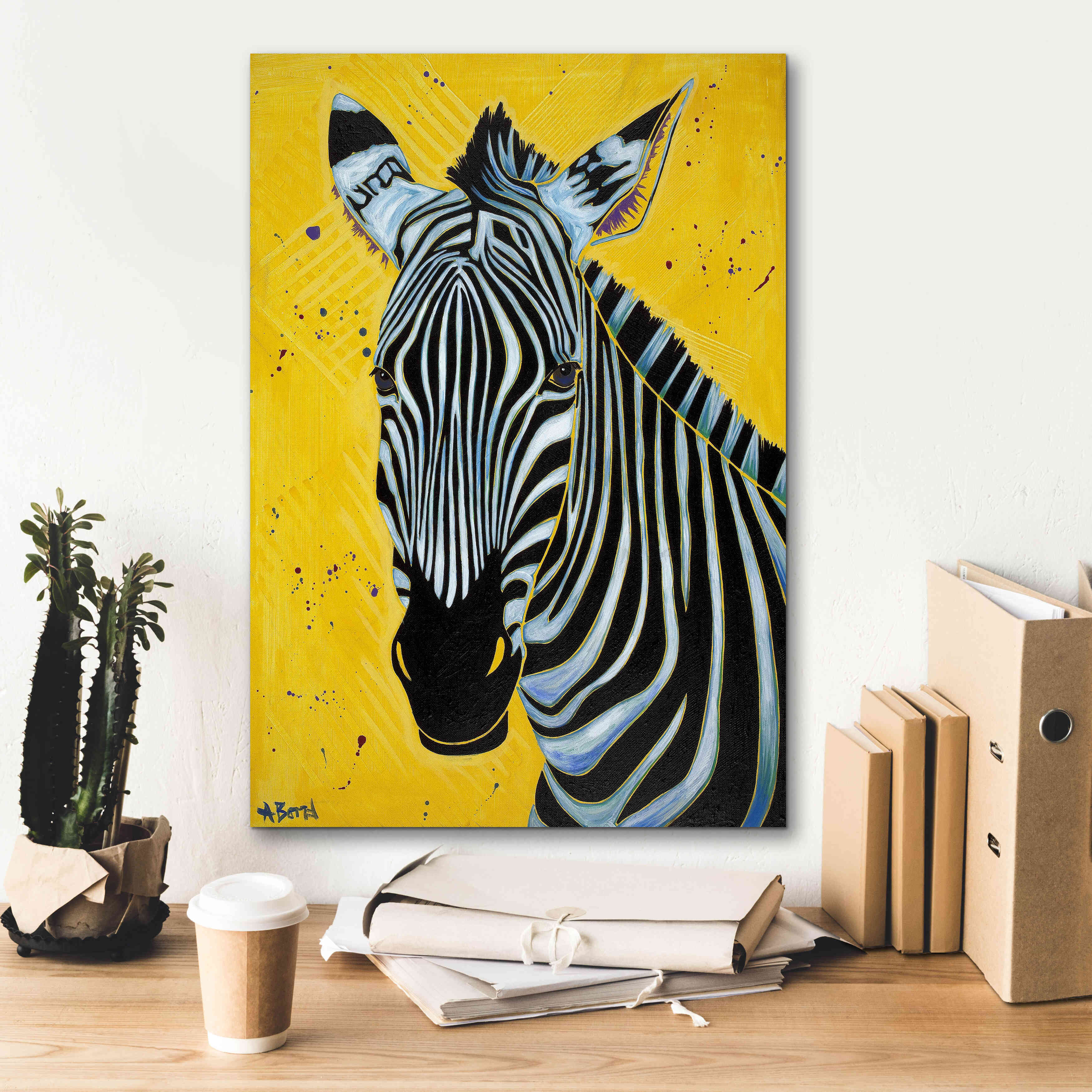 'Zebra' by Angela Bond Giclee Canvas Wall Art,18x26