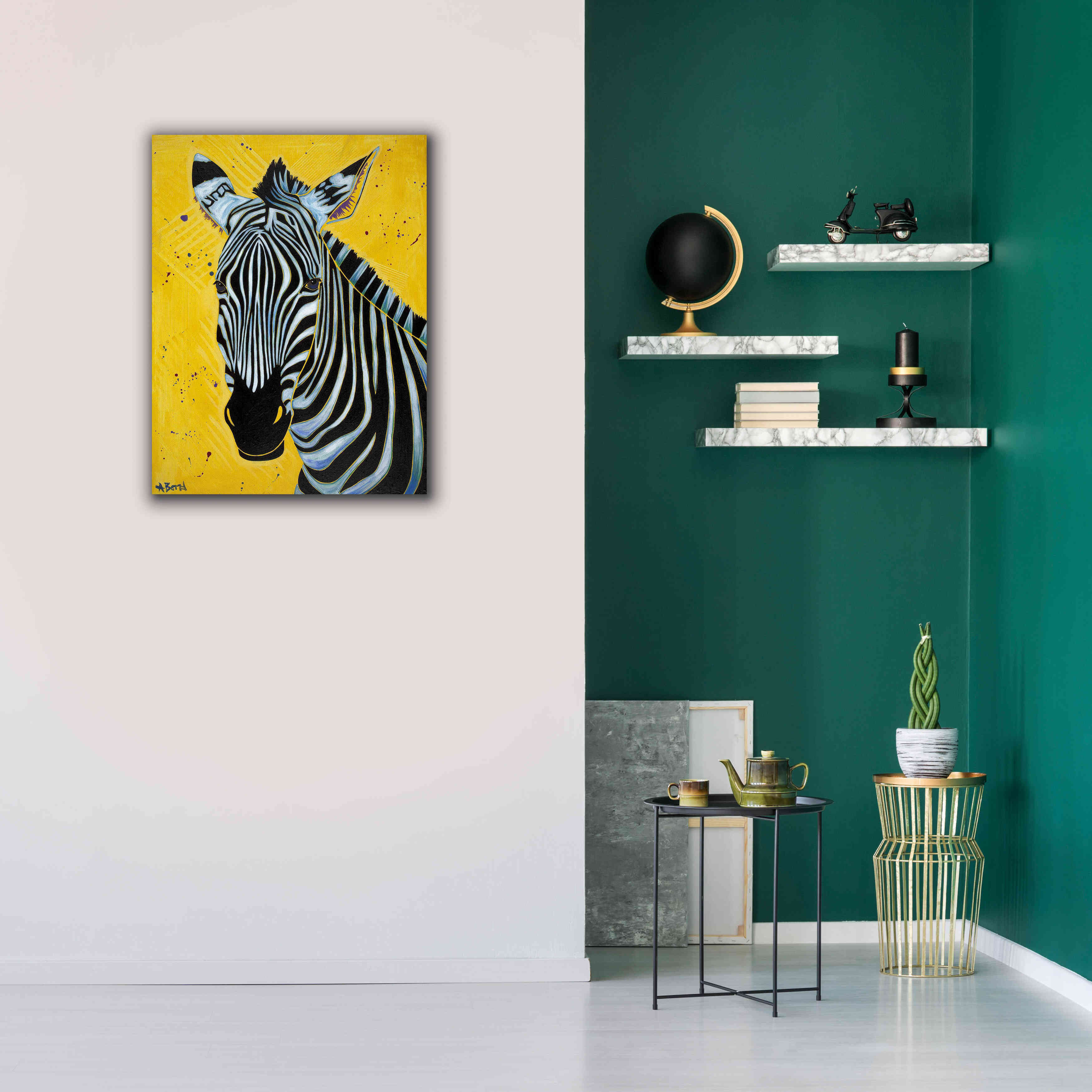 'Zebra' by Angela Bond Giclee Canvas Wall Art,26x34