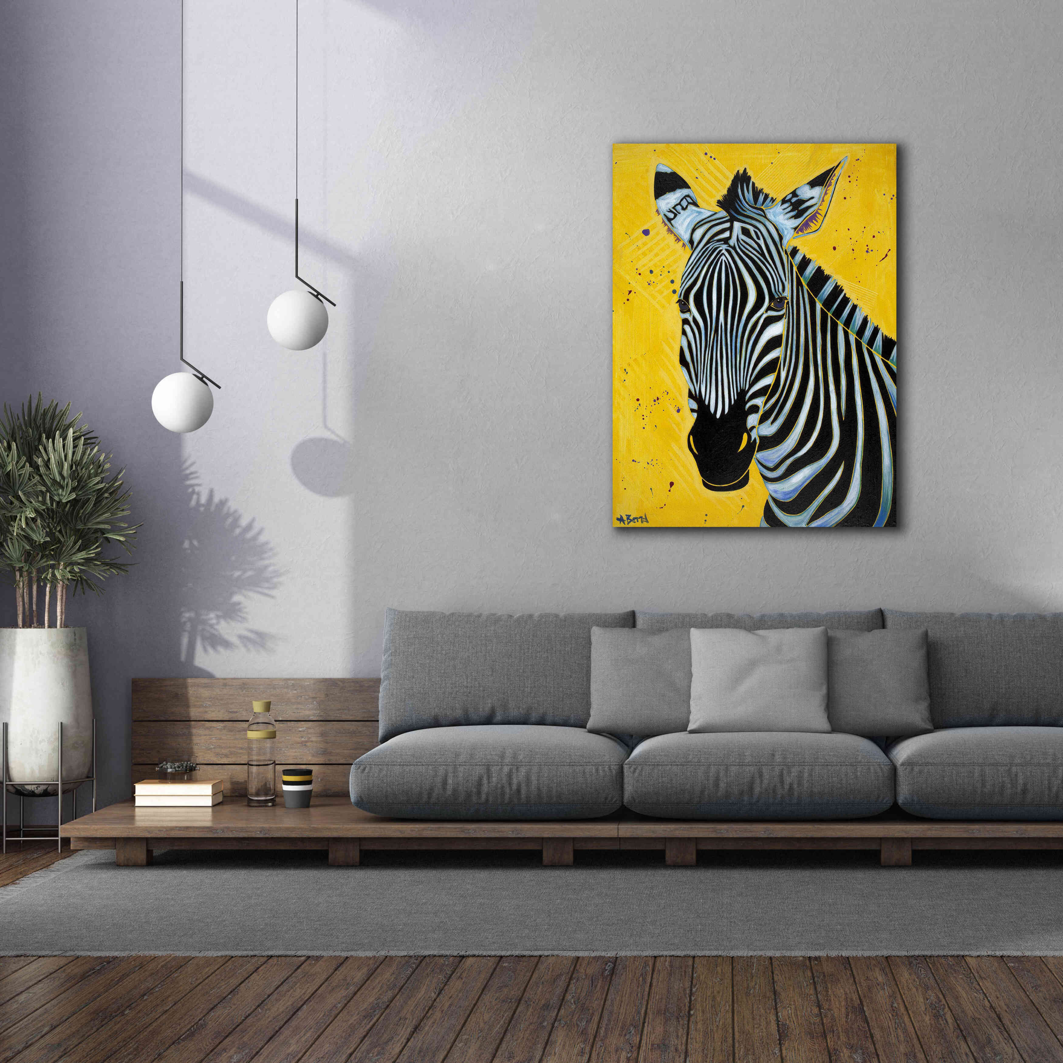 'Zebra' by Angela Bond Giclee Canvas Wall Art,40x54