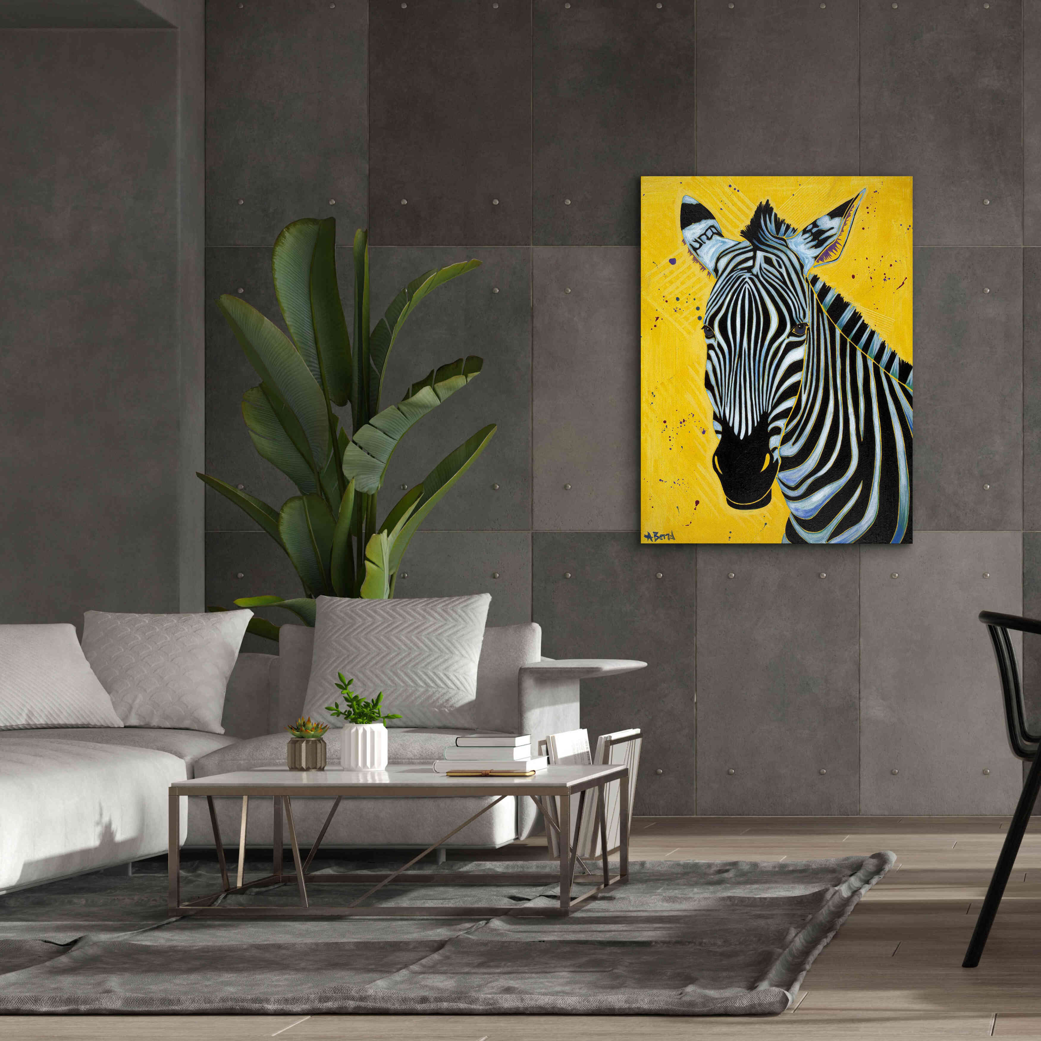 'Zebra' by Angela Bond Giclee Canvas Wall Art,40x54