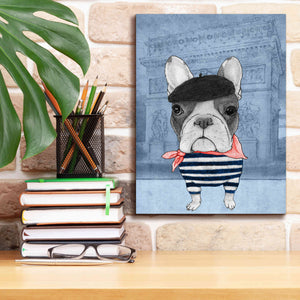 'French Bulldog with Arc de Triomphe' by Barruf Giclee Canvas Wall Art,12x16