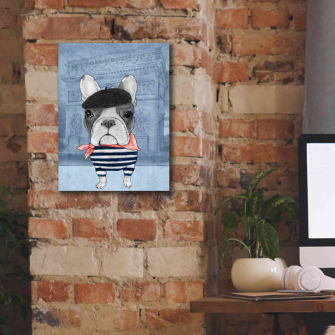 Image of 'French Bulldog with Arc de Triomphe' by Barruf Giclee Canvas Wall Art,12x16