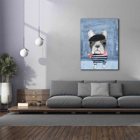 Image of 'French Bulldog with Arc de Triomphe' by Barruf Giclee Canvas Wall Art,40x54