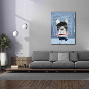 'French Bulldog with Arc de Triomphe' by Barruf Giclee Canvas Wall Art,40x54