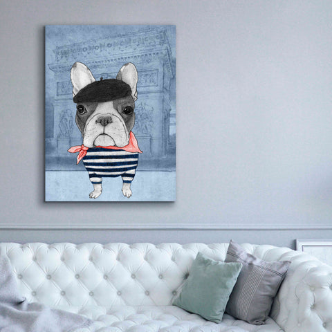 Image of 'French Bulldog with Arc de Triomphe' by Barruf Giclee Canvas Wall Art,40x54